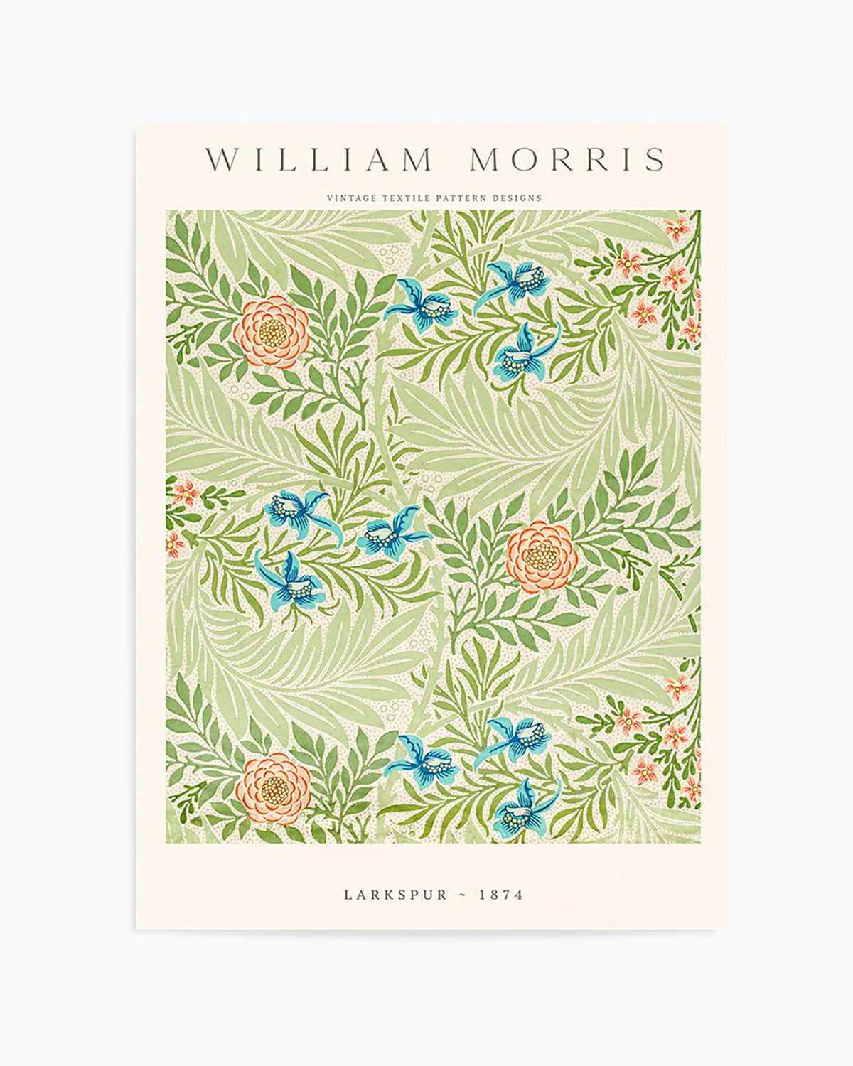 Larkspur by William Morris Art Print