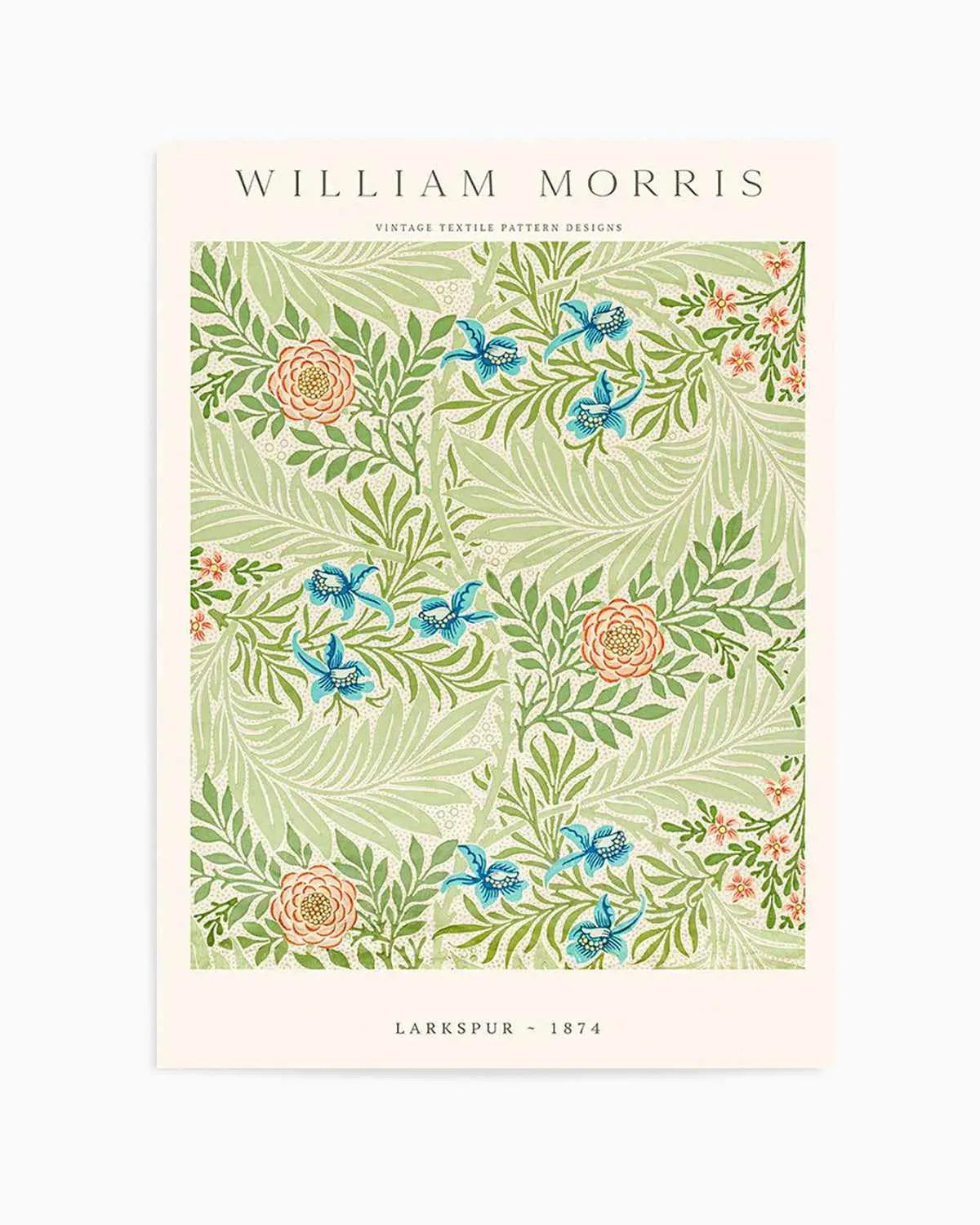 Larkspur by William Morris Art Print from Olive et Oriel where you can shop wallpaper and artworks online