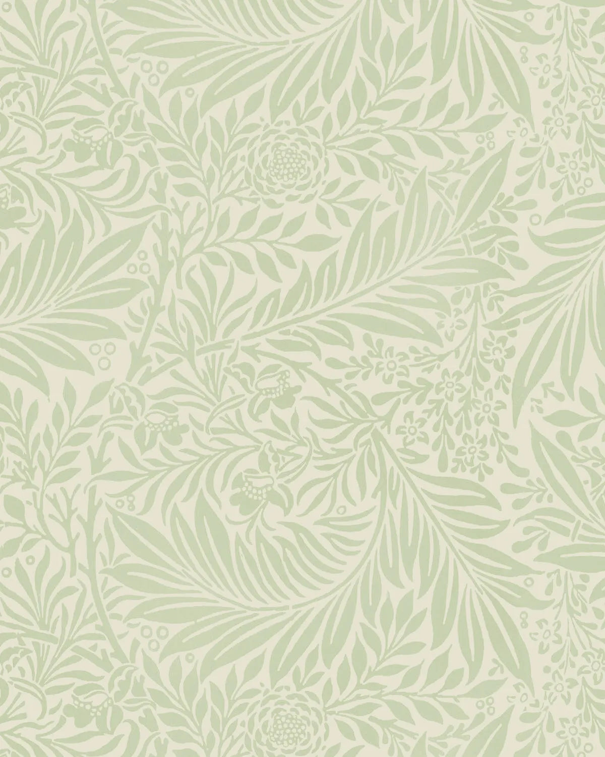 Larkspur in Sage Green by William Morris Wallpaper from Olive et Oriel where you can shop wallpaper and artworks online