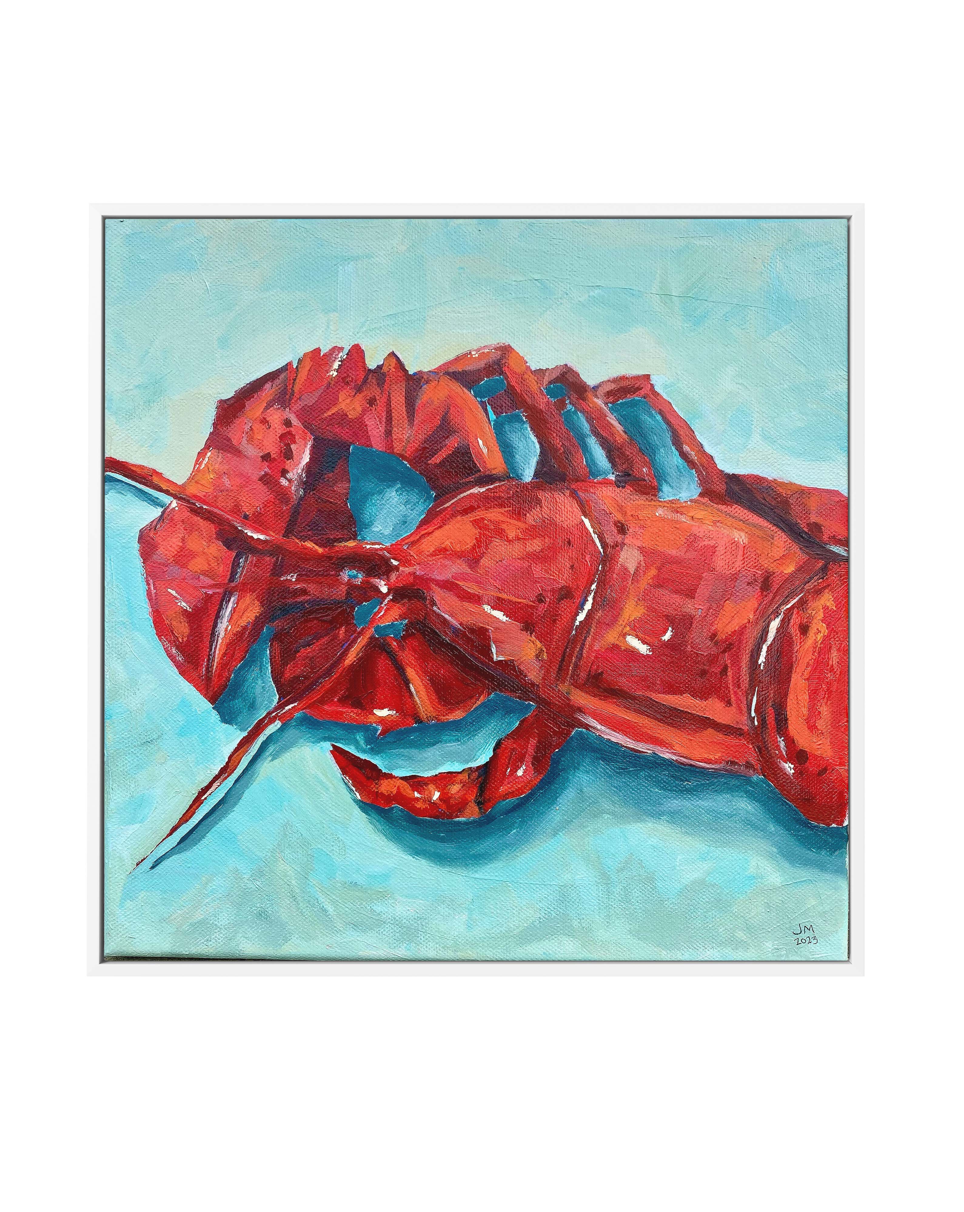 Larry Lobster by Jess Martin | Framed Canvas Art Print