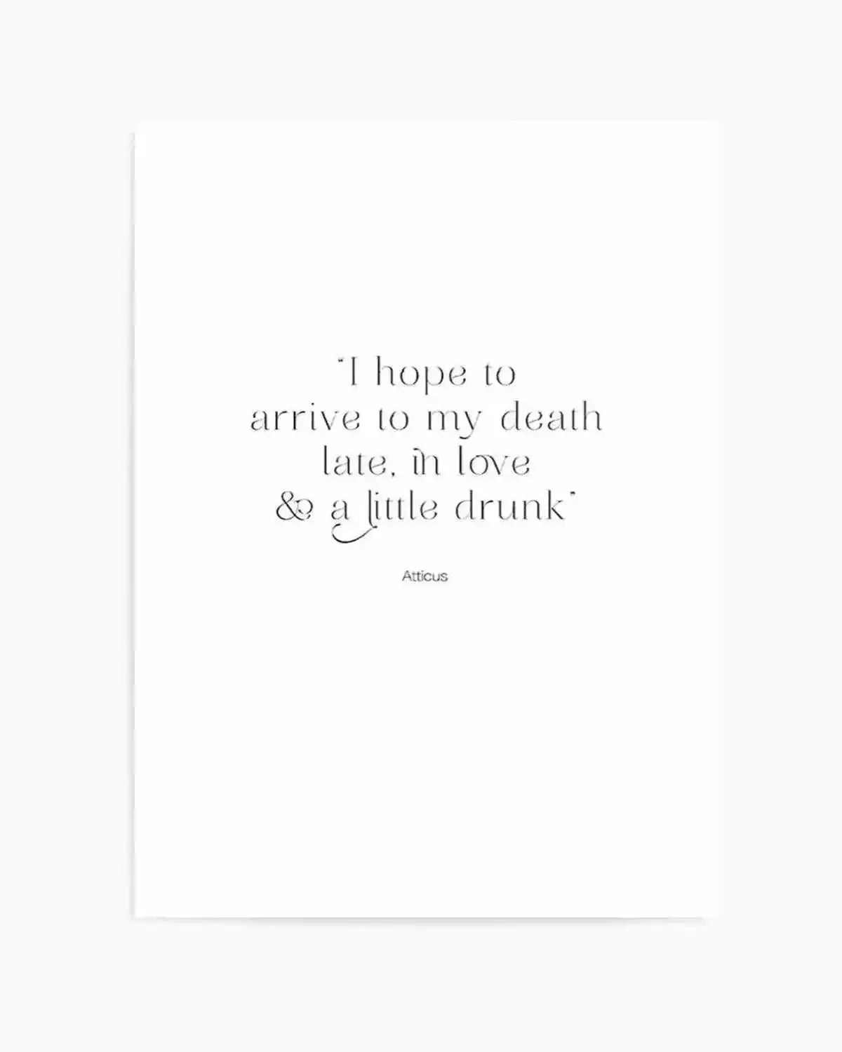 Late, In Love & A Little Drunk Art Print from Olive et Oriel where you can shop wallpaper and artworks online