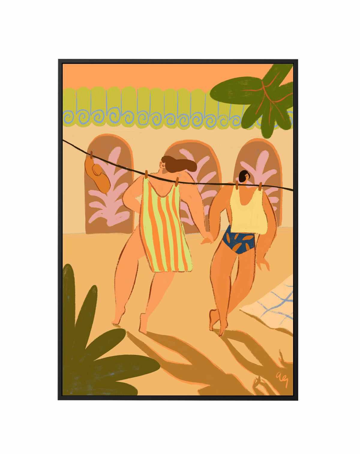 Laundry Day by Arty Guava | Framed Canvas Art Print from Olive et Oriel where you can shop wallpaper and artworks online