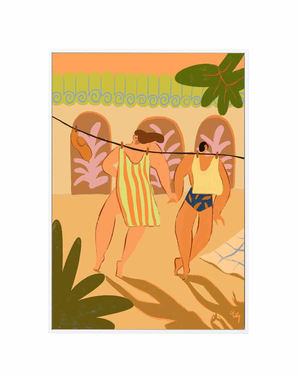 Laundry Day by Arty Guava | Framed Canvas Art Print from Olive et Oriel where you can shop wallpaper and artworks online