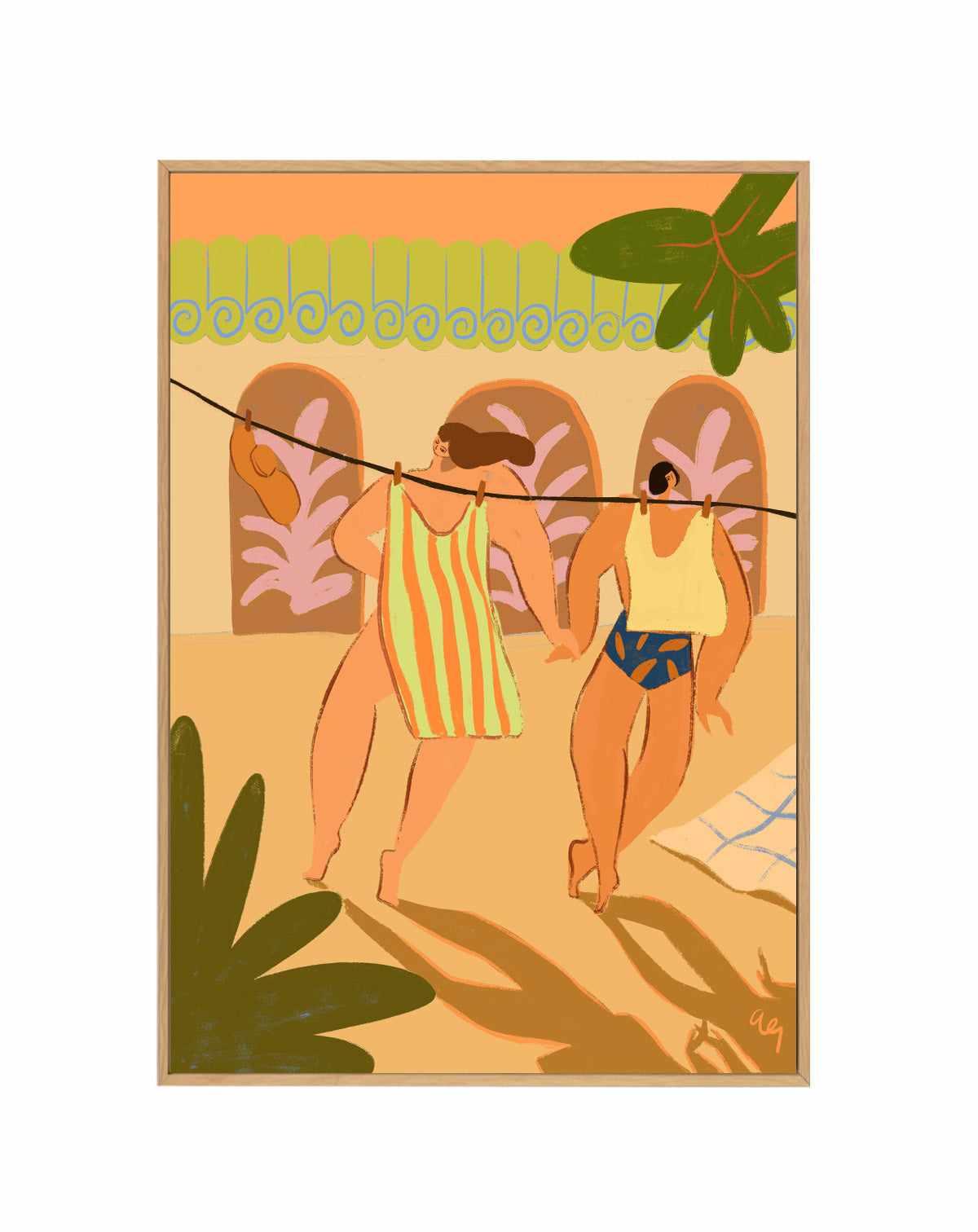 Laundry Day by Arty Guava | Framed Canvas Art Print from Olive et Oriel where you can shop wallpaper and artworks online