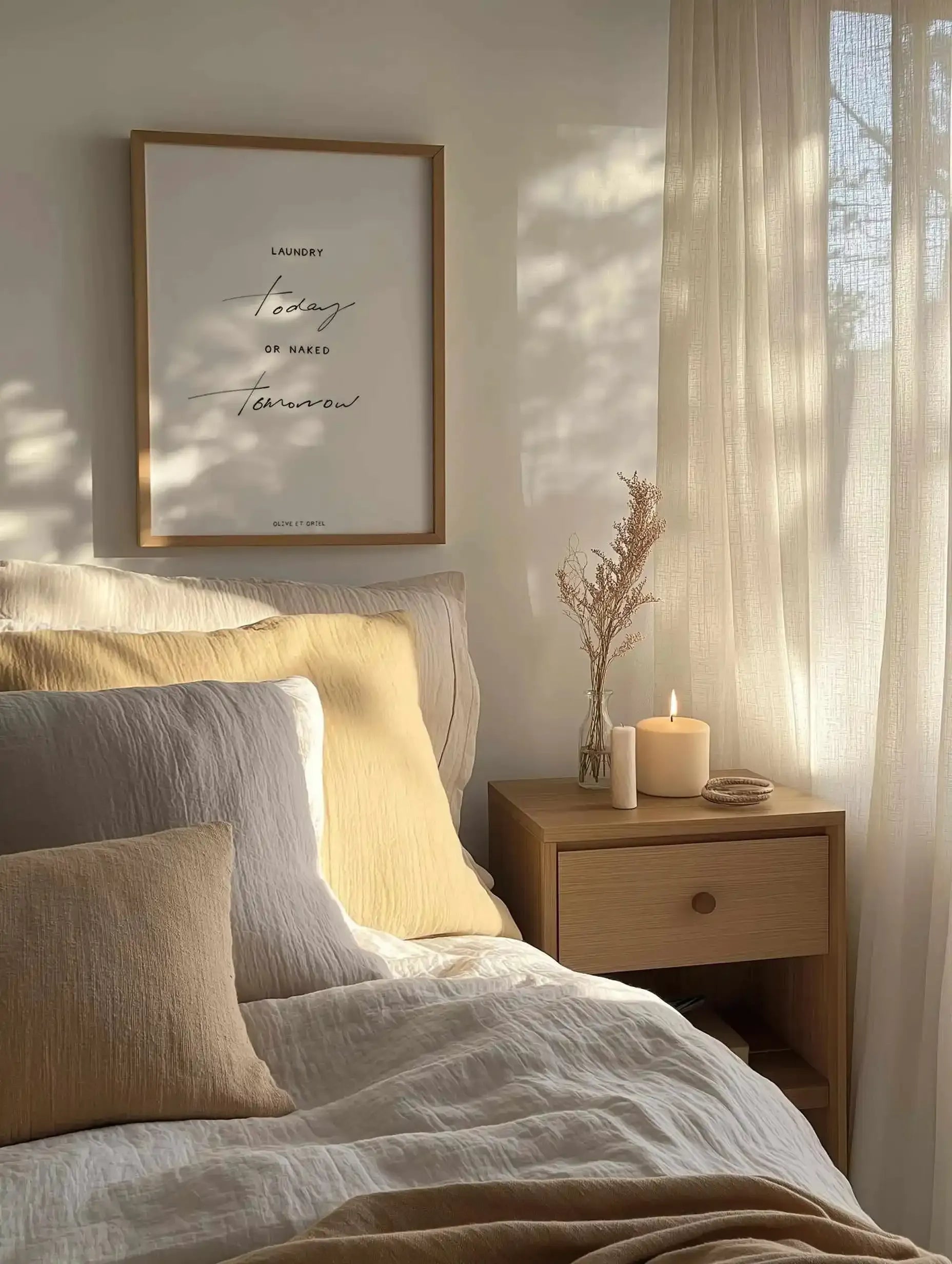 Laundry Today or Naked Tomorrow Art Print from Olive et Oriel where you can shop wallpaper and artworks online