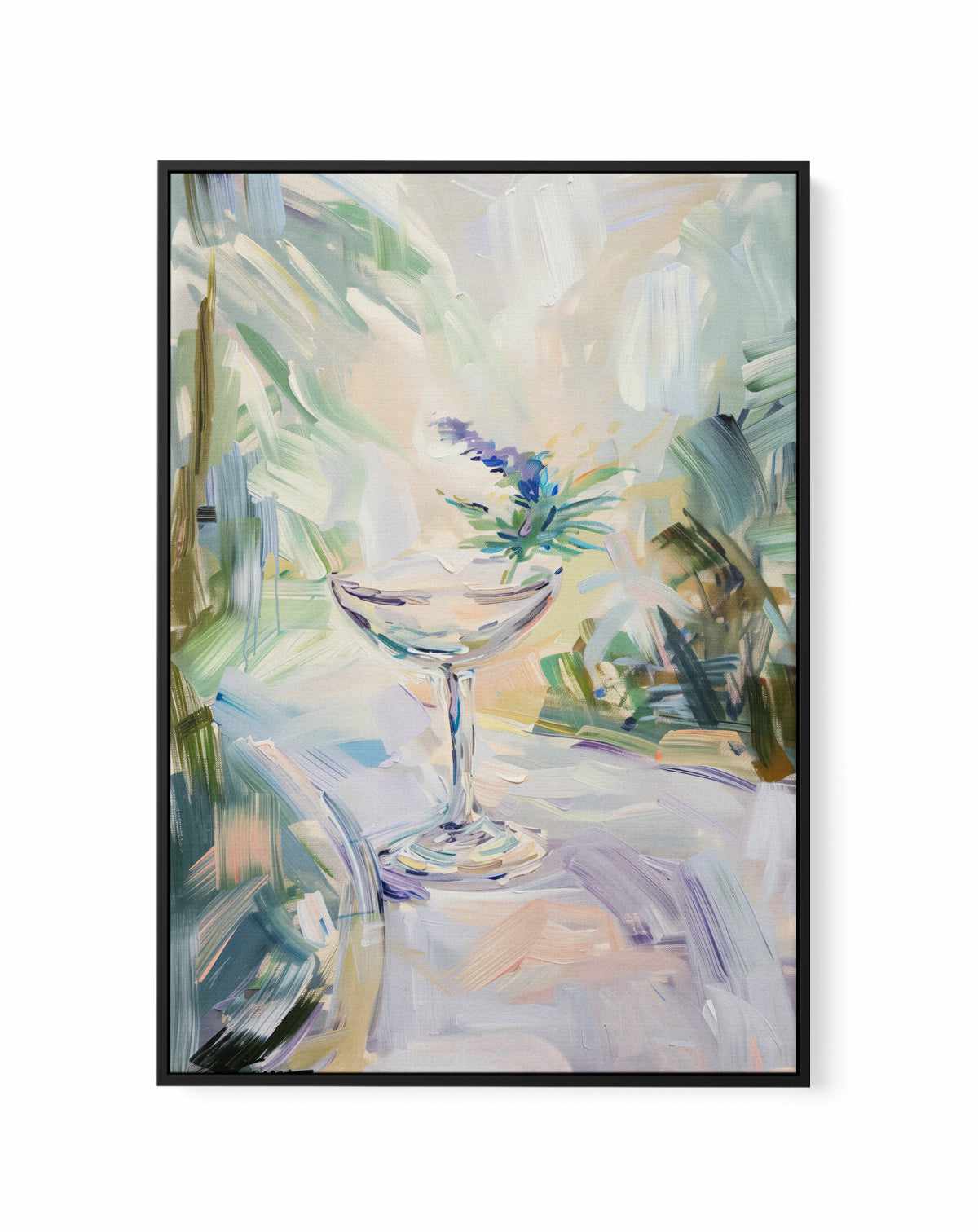 Lavender Gin Gimlet | Framed Canvas Art Print