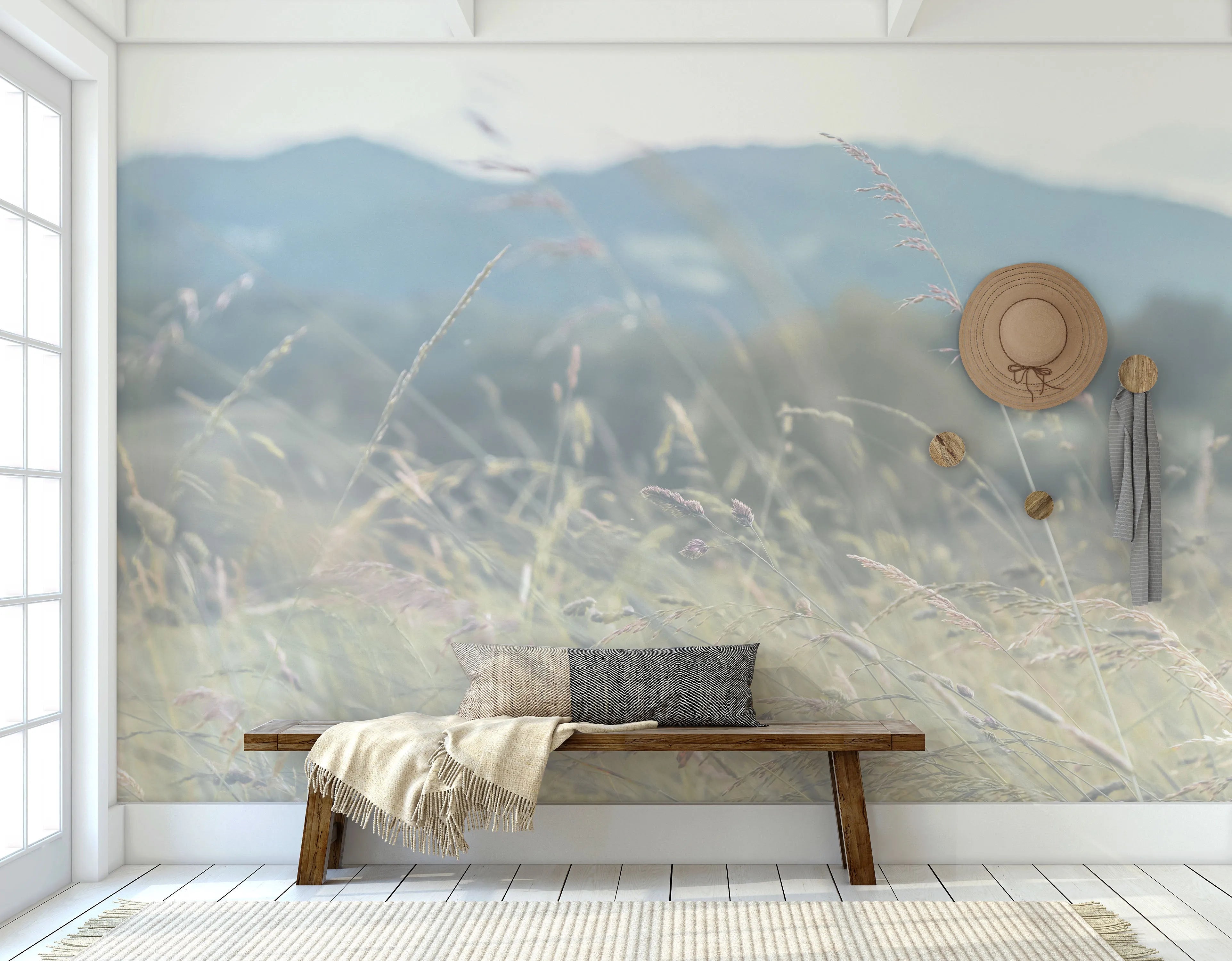 Lavender Fields Photo Mural Wallpaper from Olive et Oriel where you can shop wallpaper and artworks online