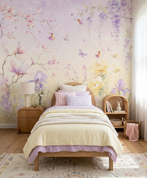 Lavender Silk Fairy Garden Wallpaper Mural