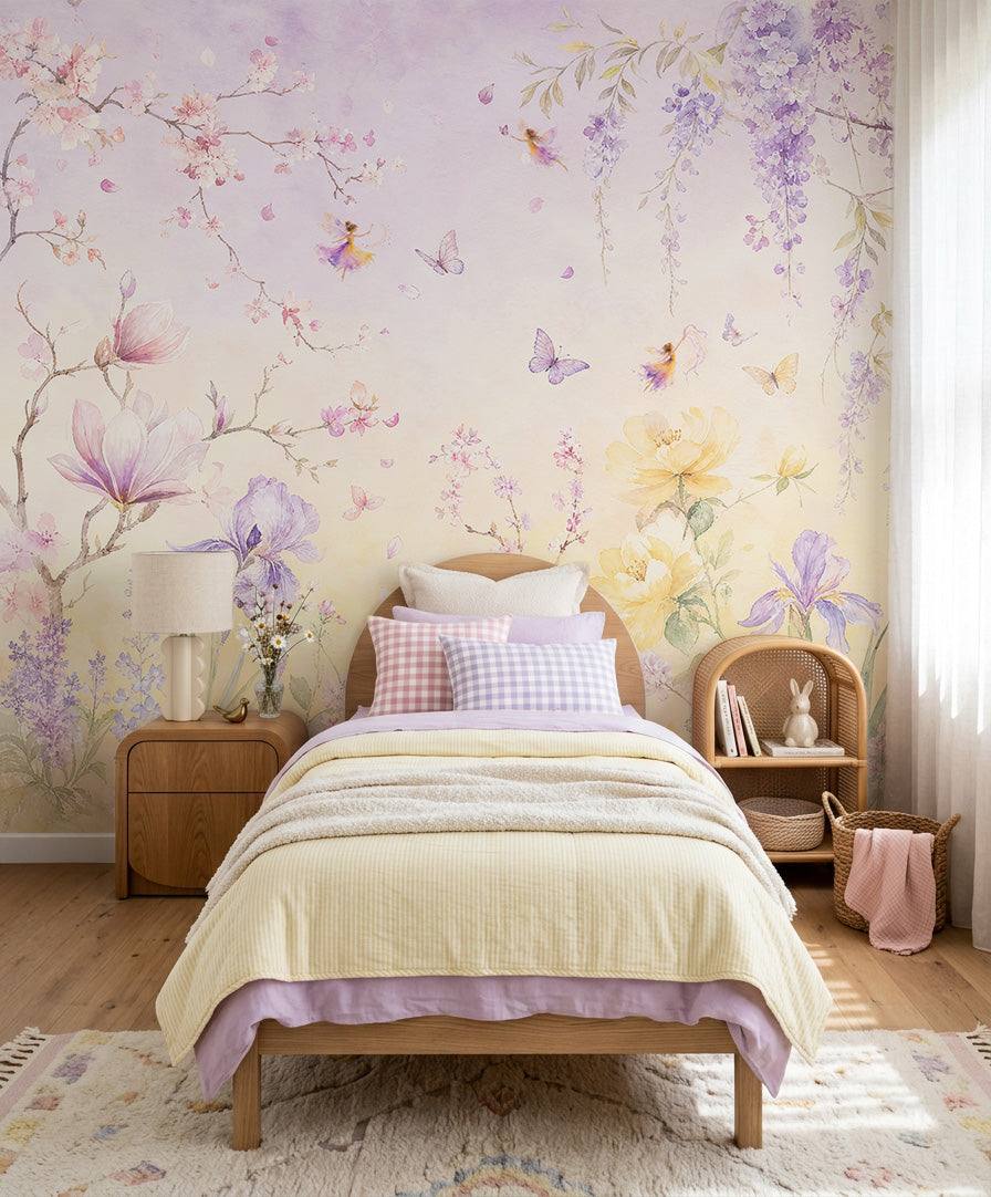 Lavender Silk Fairy Garden Wallpaper Mural