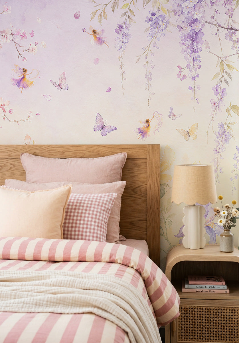 Lavender Silk Fairy Garden Wallpaper Mural