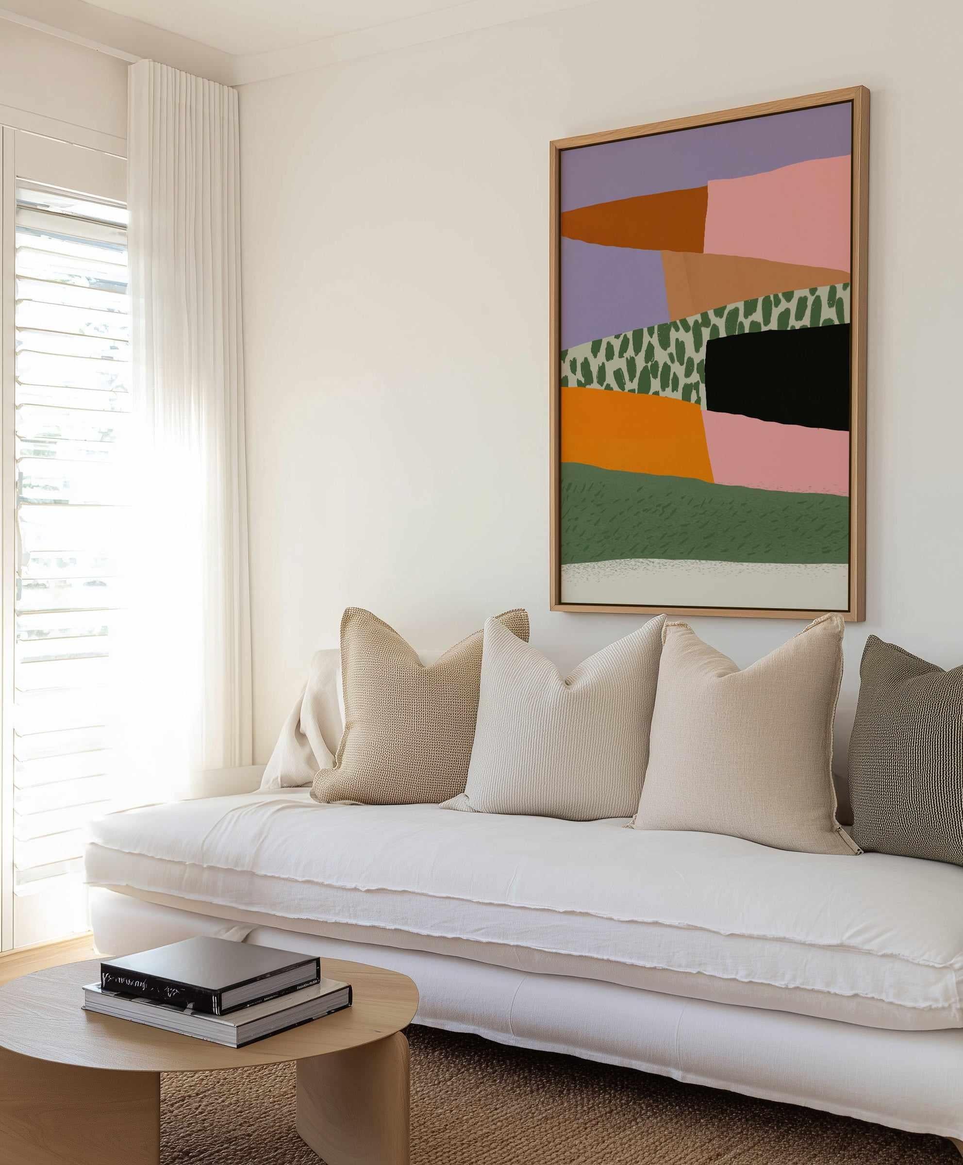 Layered Harmony by Little Dean | Framed Canvas Art Print from Olive et Oriel where you can shop wallpaper and artworks online