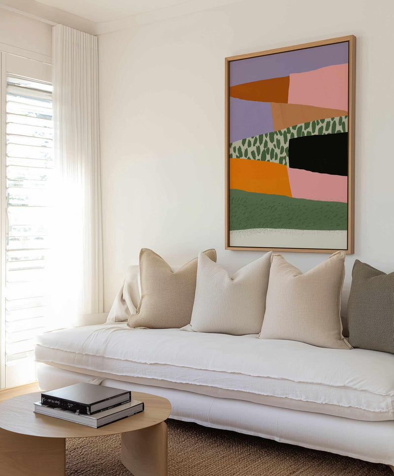 Layered Harmony by Little Dean | Framed Canvas Art Print from Olive et Oriel where you can shop wallpaper and artworks online