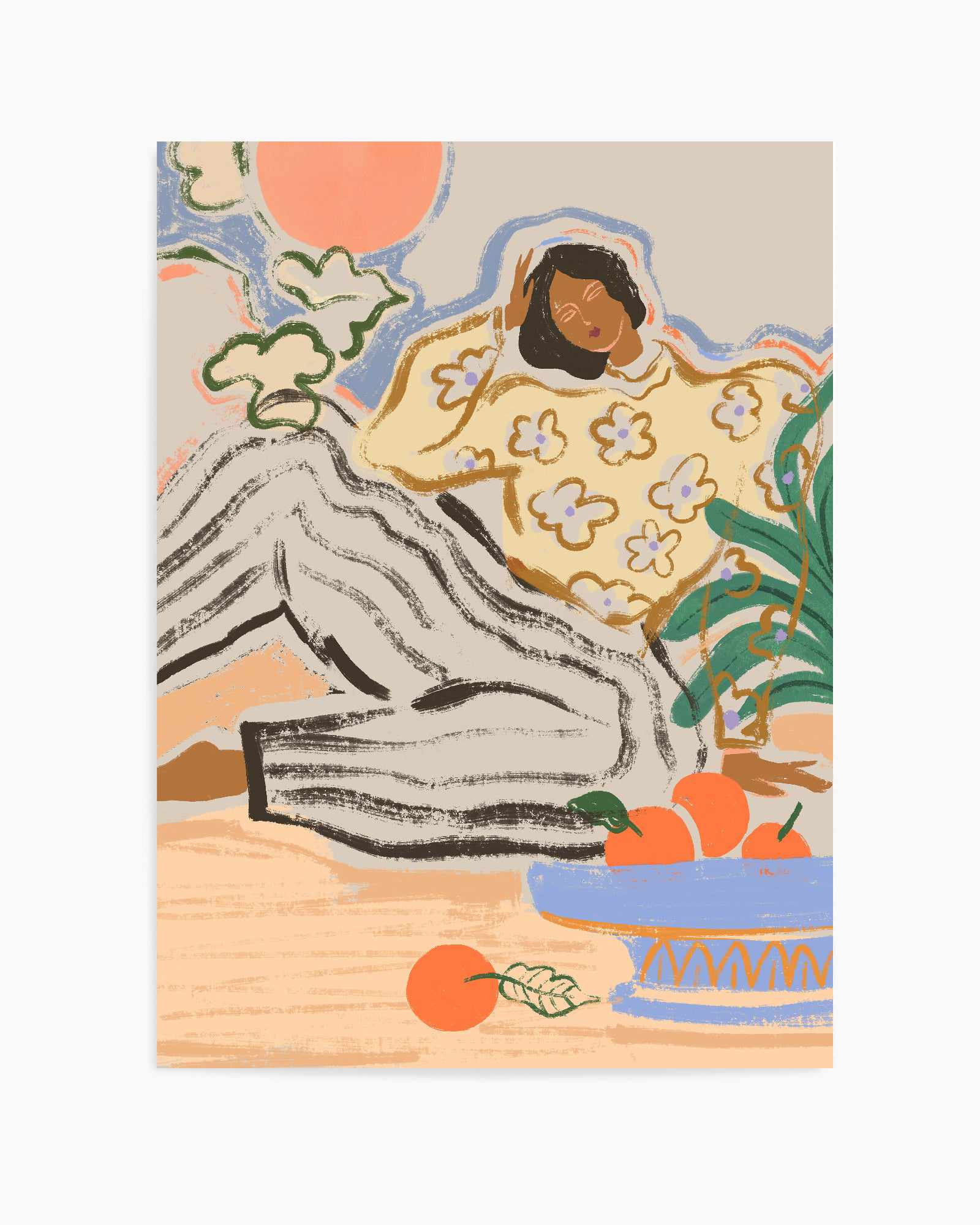 Lazy Day by Arty Guava | Art Print from Olive et Oriel where you can shop wallpaper and artworks online