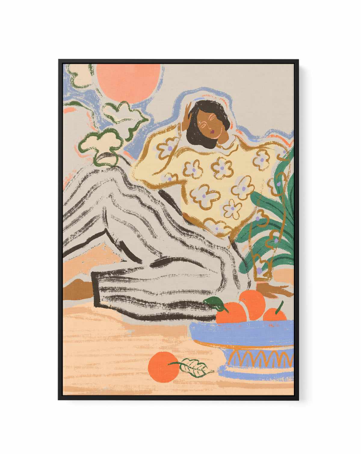 Lazy Day by Arty Guava | Framed Canvas Art Print from Olive et Oriel where you can shop wallpaper and artworks online