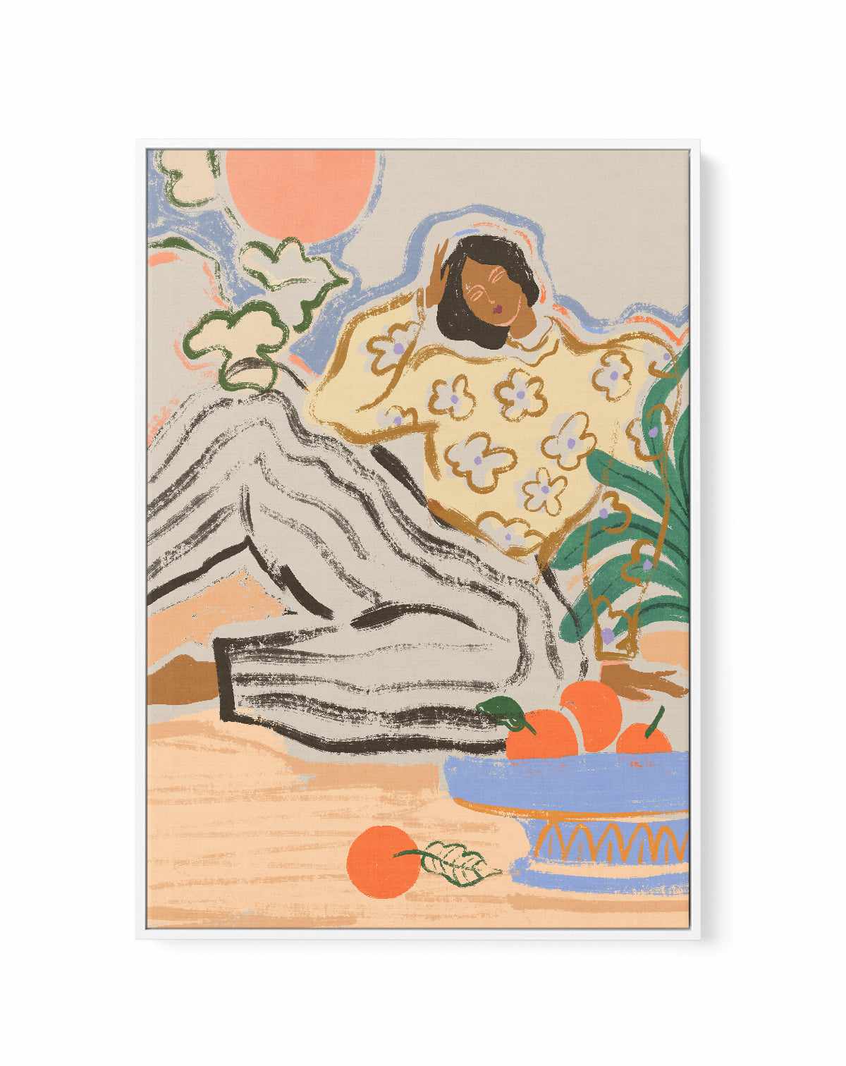 Lazy Day by Arty Guava | Framed Canvas Art Print from Olive et Oriel where you can shop wallpaper and artworks online