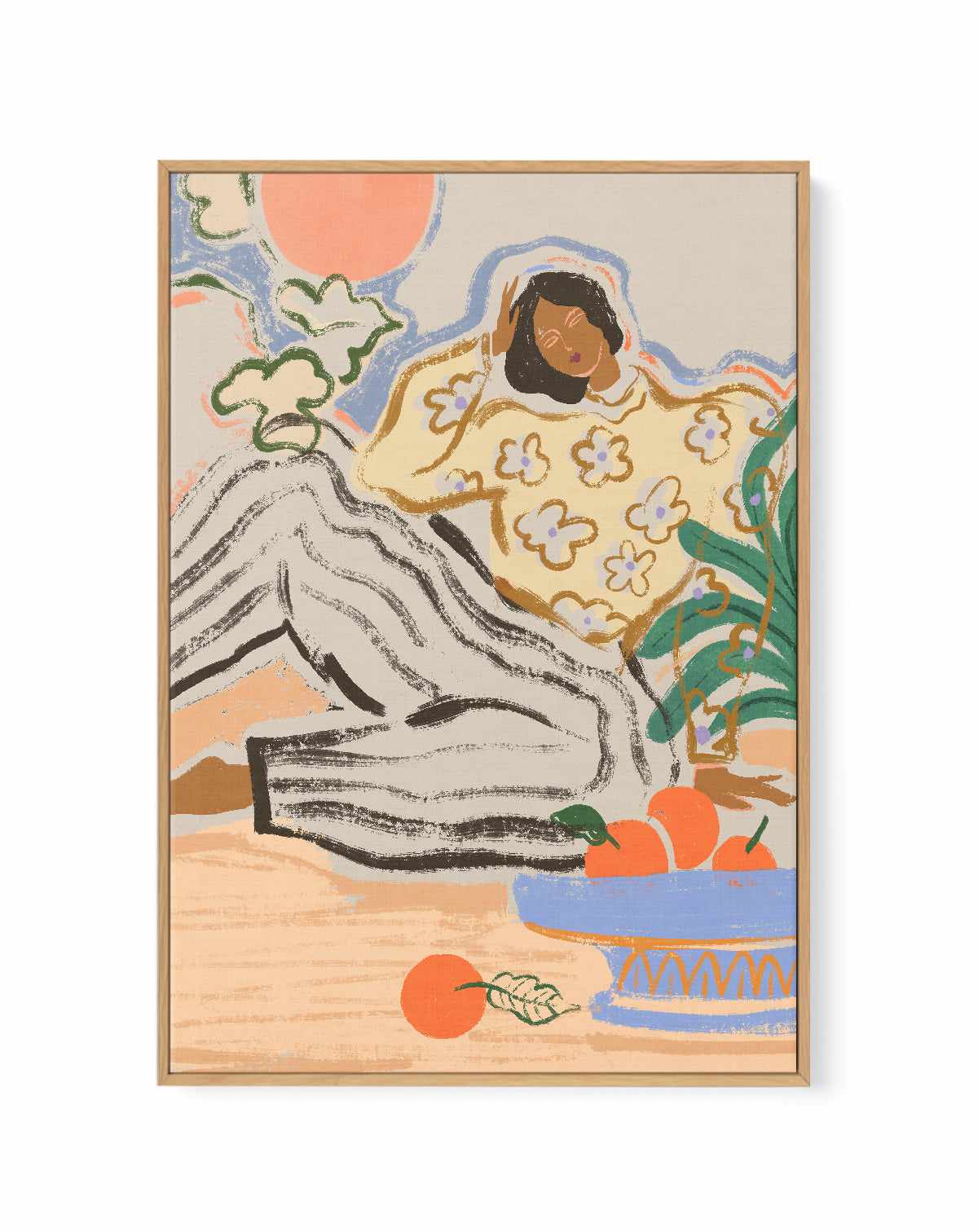 Lazy Day by Arty Guava | Framed Canvas Art Print from Olive et Oriel where you can shop wallpaper and artworks online