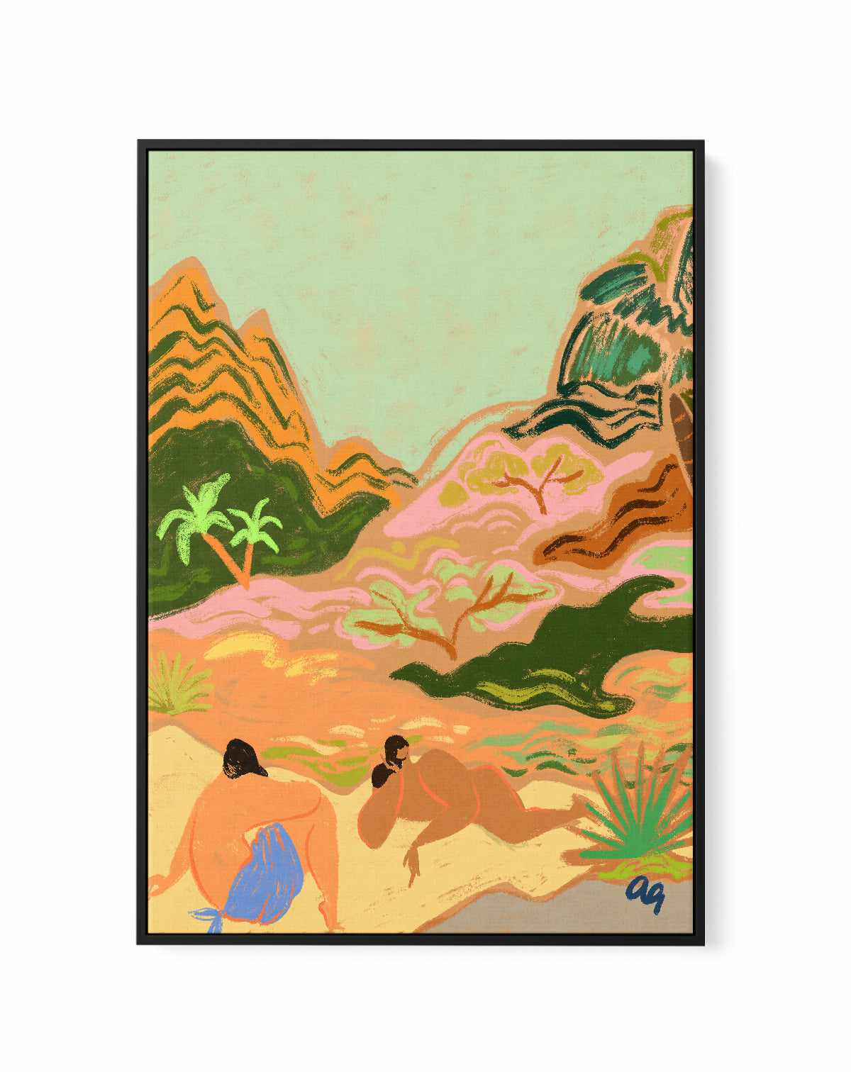 Lazy Days in Nature by Arty Guava | Framed Canvas Art Print