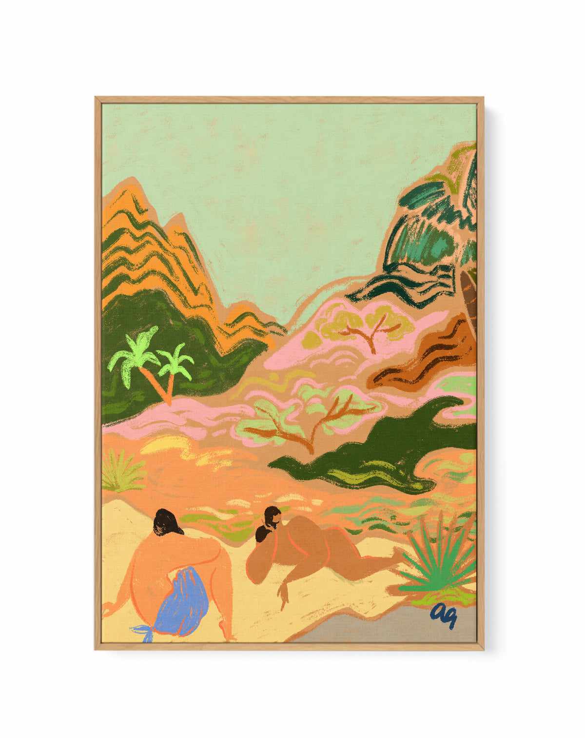 Lazy Days in Nature by Arty Guava | Framed Canvas Art Print