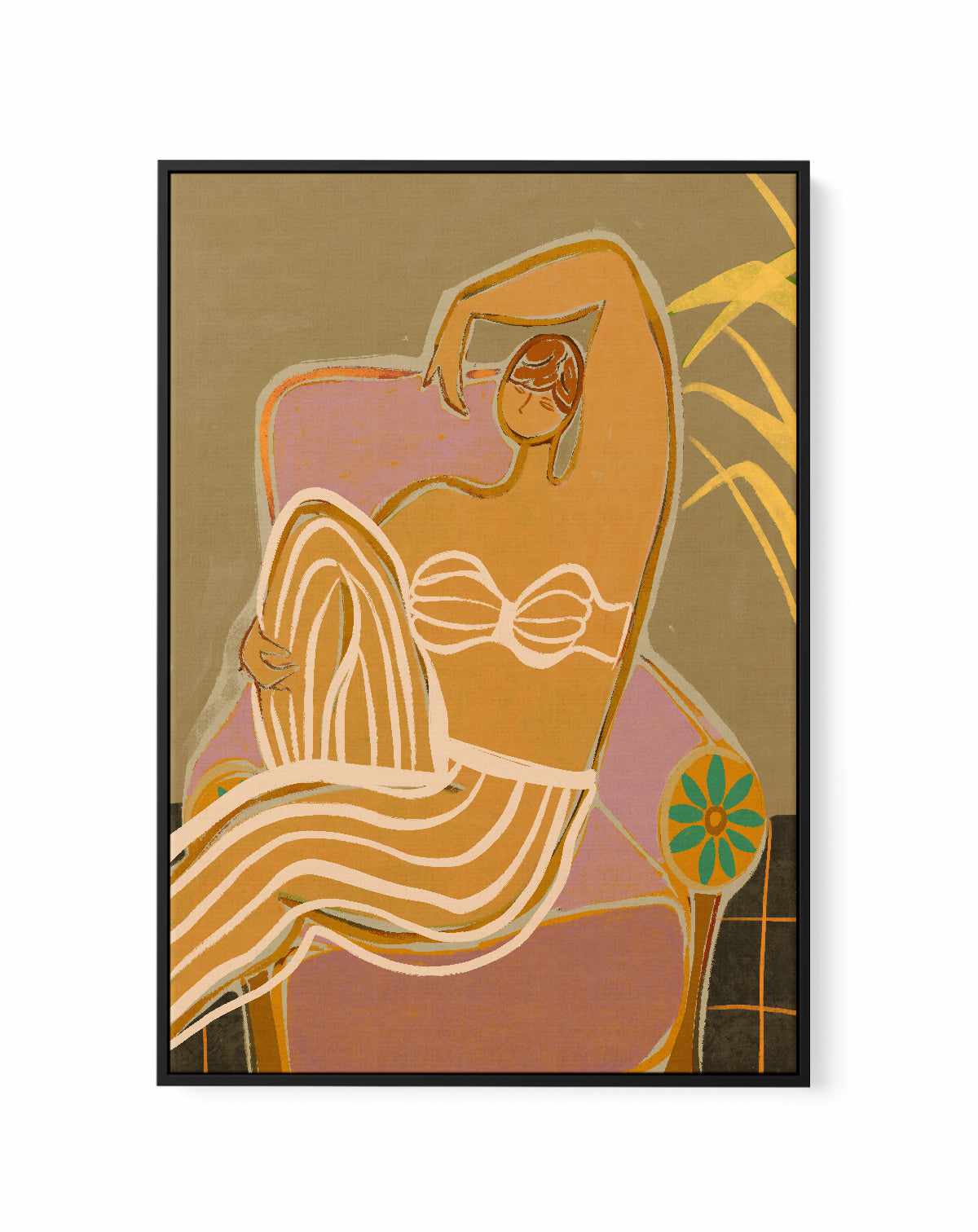 Lazy Weekend by Arty Guava | Framed Canvas Art Print