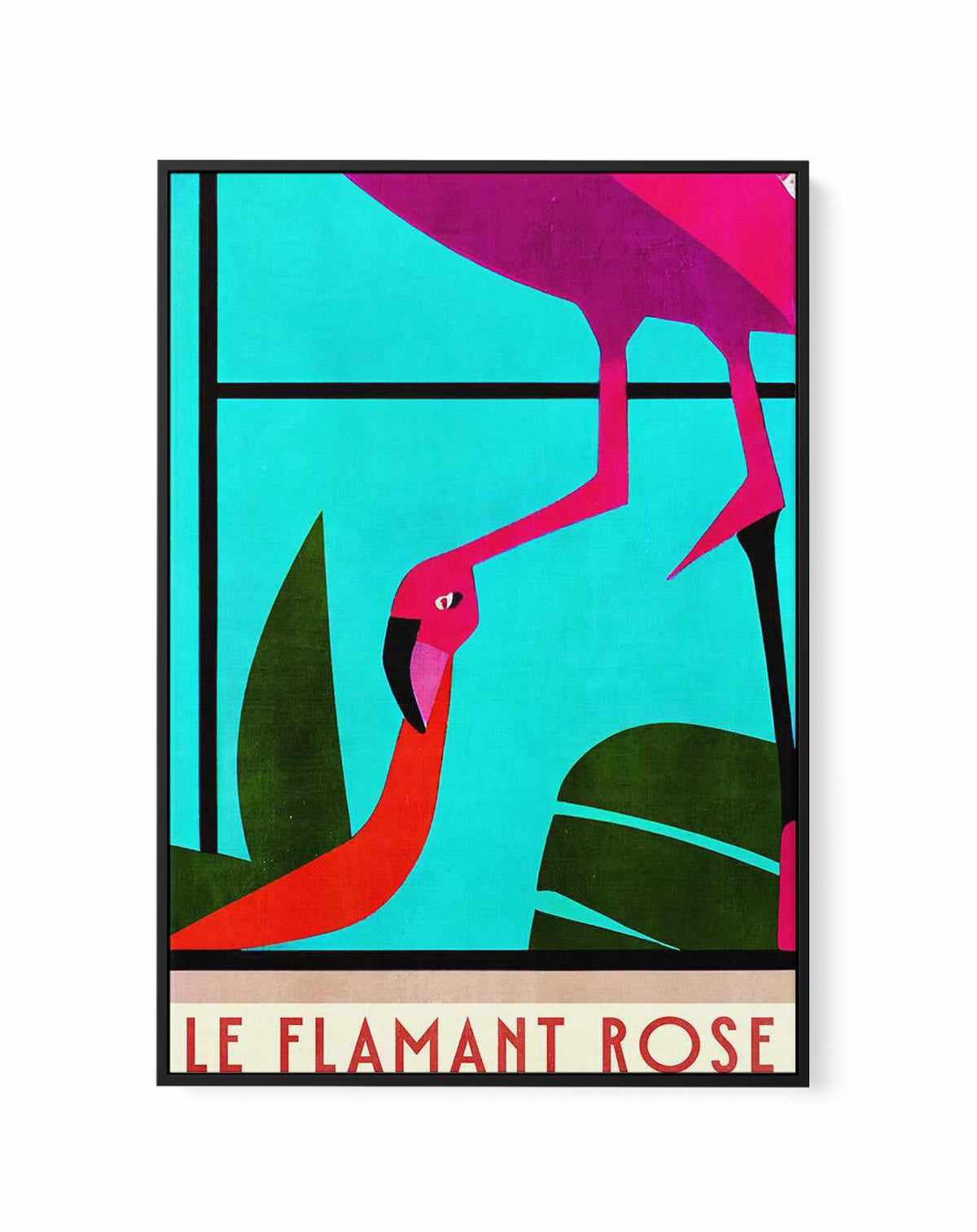 Le Flamant Rosel By Bo Anderson | Framed Canvas Art Print from Olive et Oriel where you can shop wallpaper and artworks online