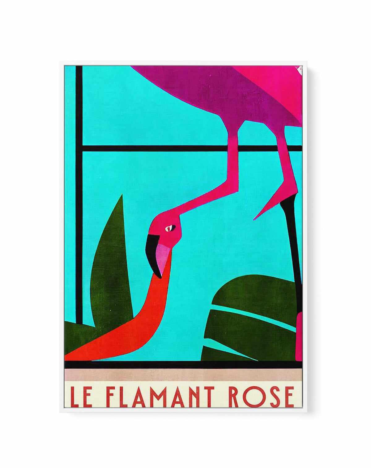 Le Flamant Rosel By Bo Anderson | Framed Canvas Art Print from Olive et Oriel where you can shop wallpaper and artworks online
