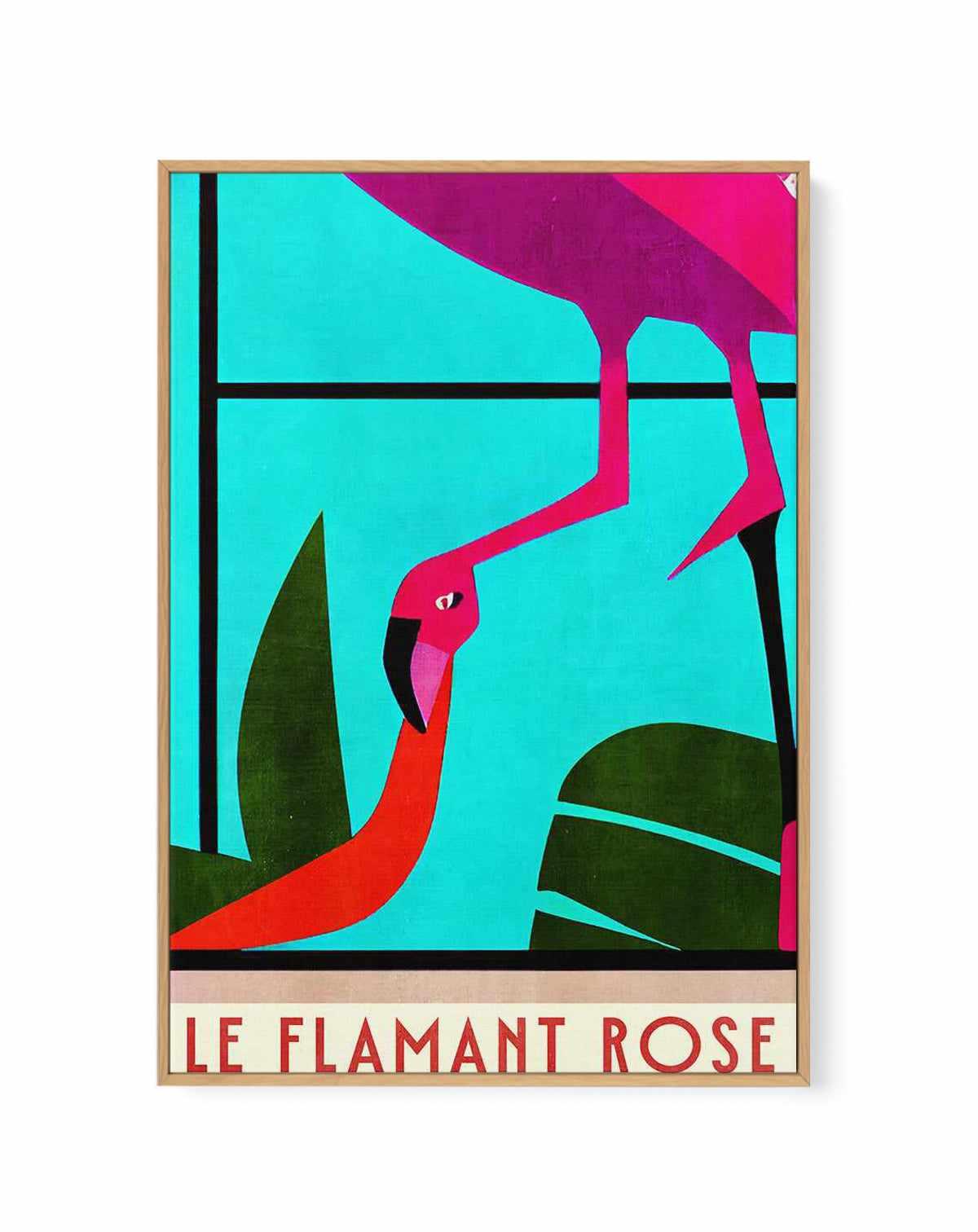 Le Flamant Rosel By Bo Anderson | Framed Canvas Art Print from Olive et Oriel where you can shop wallpaper and artworks online