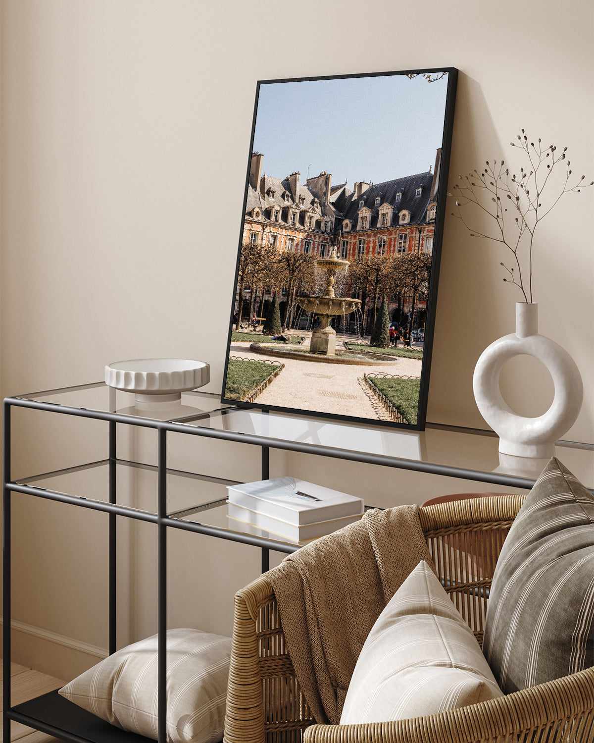 Le Fountain by Jovani Demetrie | Framed Canvas Art Print