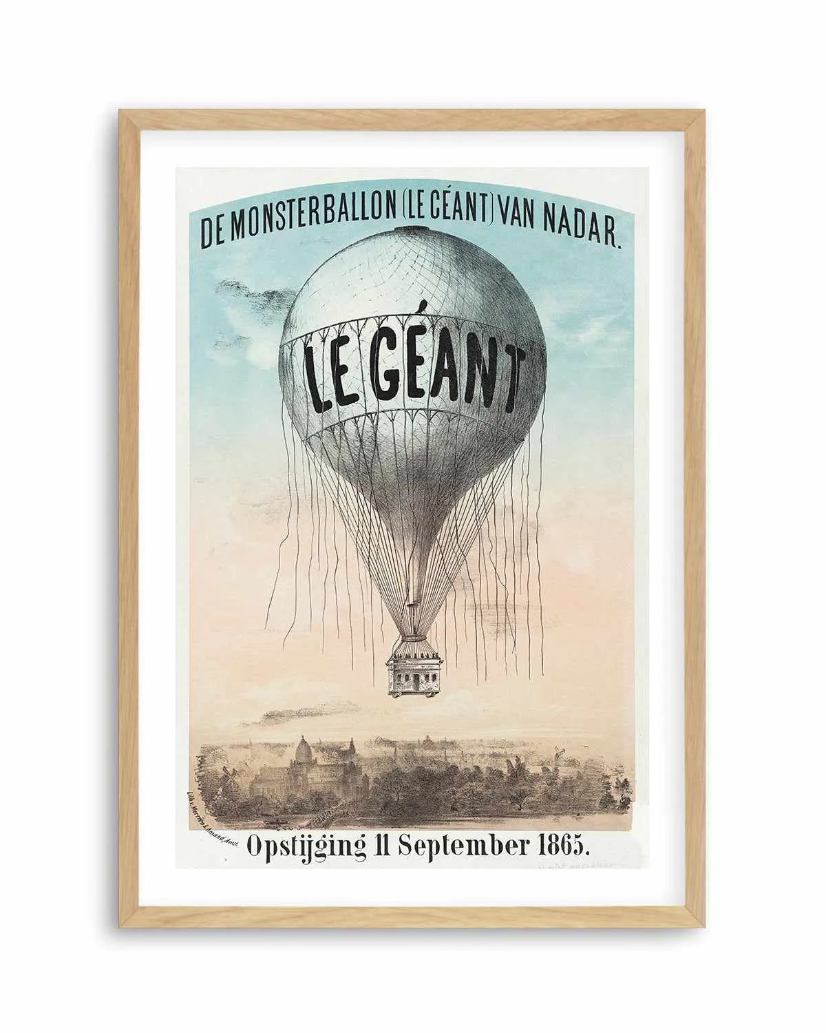 Le Geant Hot Air Balloon Vintage Poster Art Print from Olive et Oriel where you can shop wallpaper and artworks online