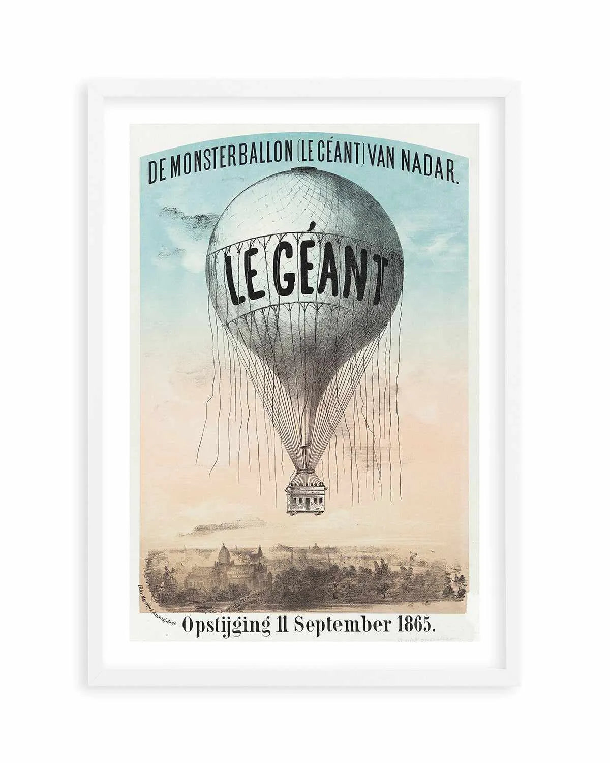 Le Geant Hot Air Balloon Vintage Poster Art Print from Olive et Oriel where you can shop wallpaper and artworks online