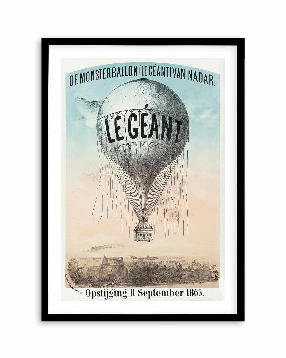 Le Geant Hot Air Balloon Vintage Poster Art Print from Olive et Oriel where you can shop wallpaper and artworks online