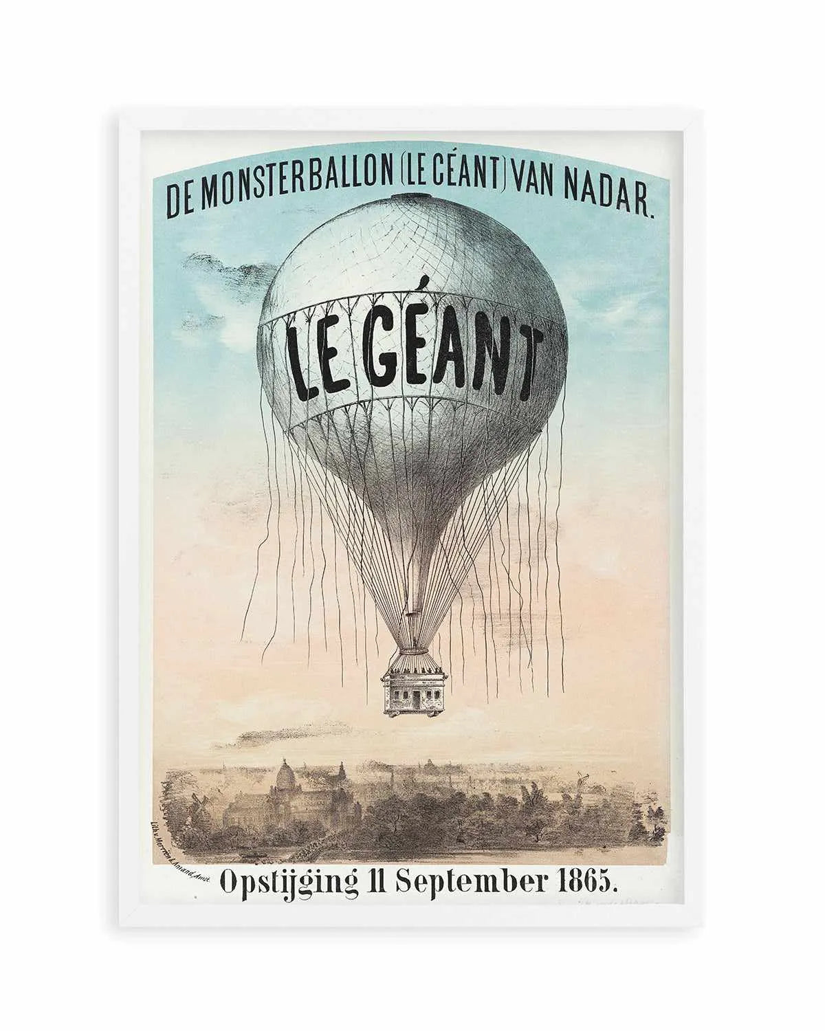 Le Geant Hot Air Balloon Vintage Poster Art Print from Olive et Oriel where you can shop wallpaper and artworks online