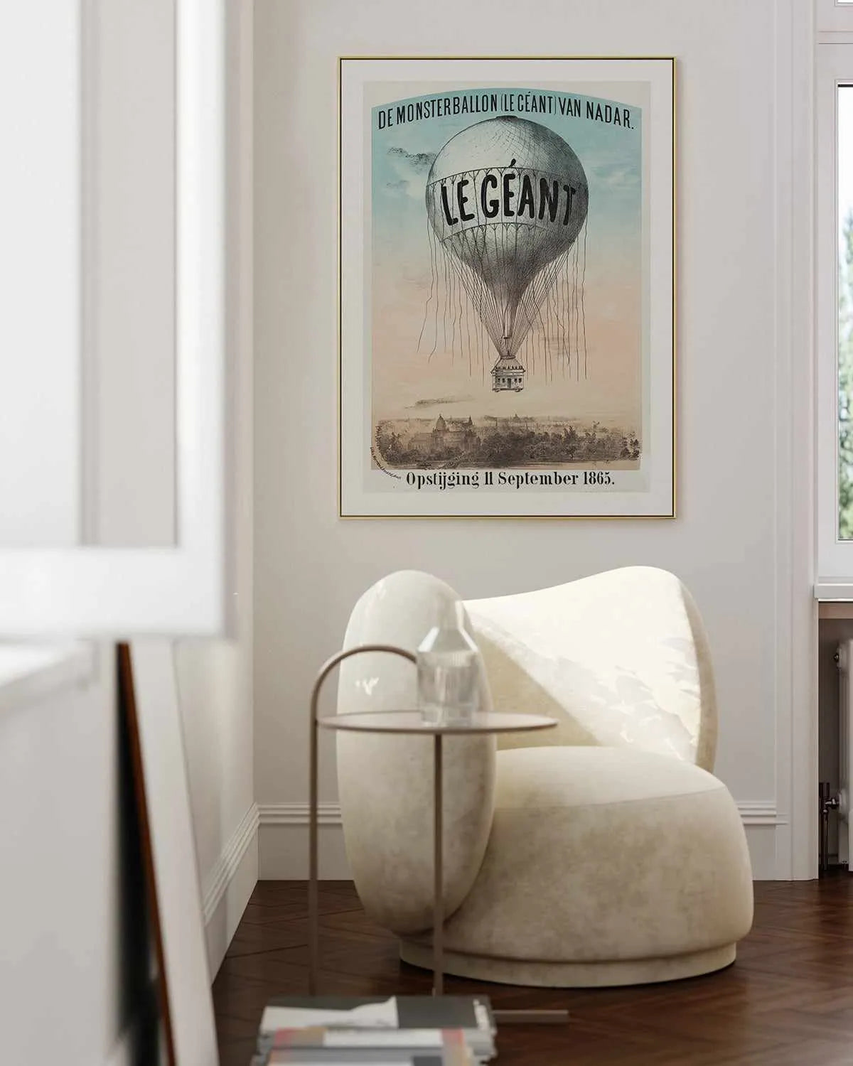 Le Geant Hot Air Balloon Vintage Poster Art Print from Olive et Oriel where you can shop wallpaper and artworks online