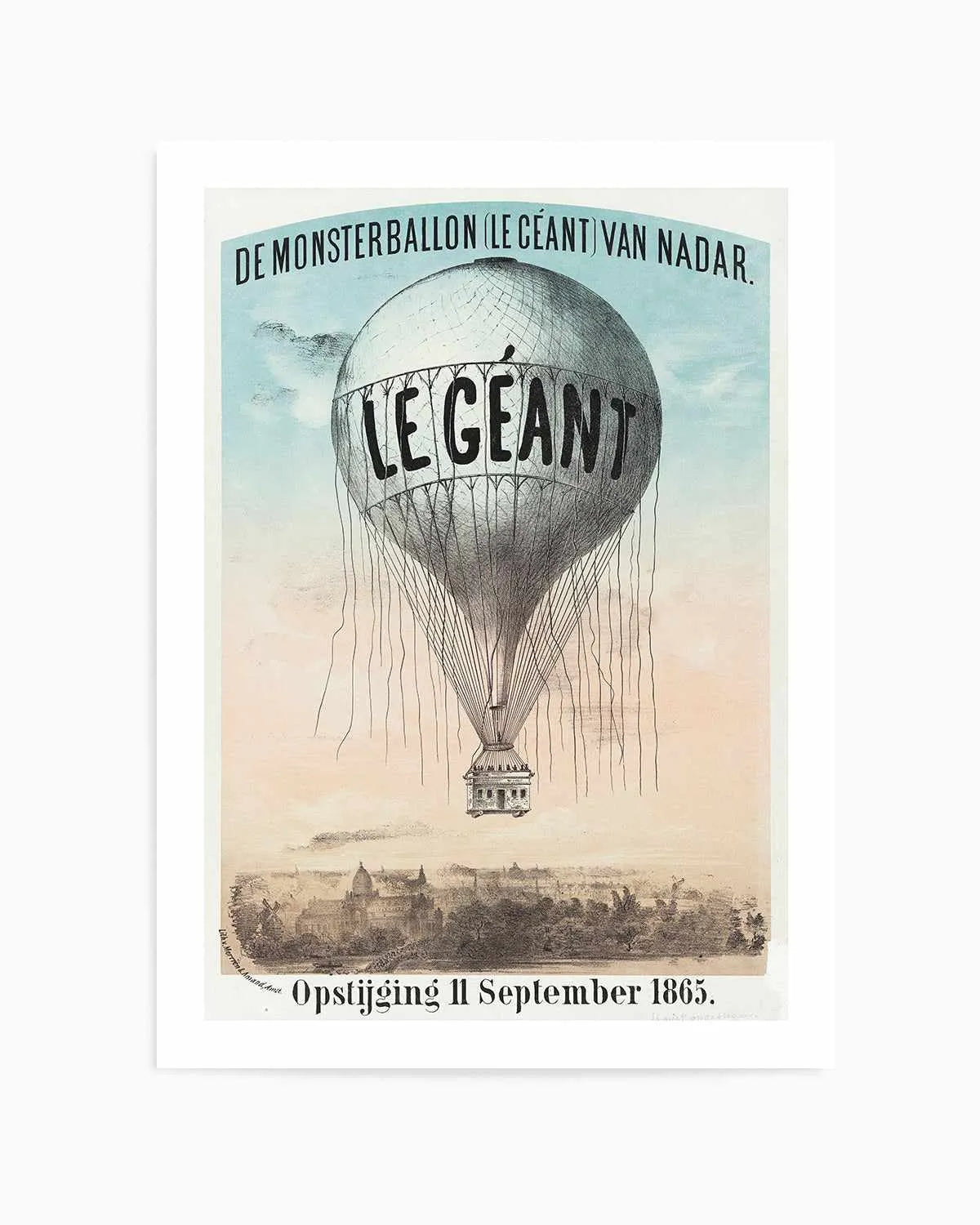 Le Geant Hot Air Balloon Vintage Poster Art Print from Olive et Oriel where you can shop wallpaper and artworks online