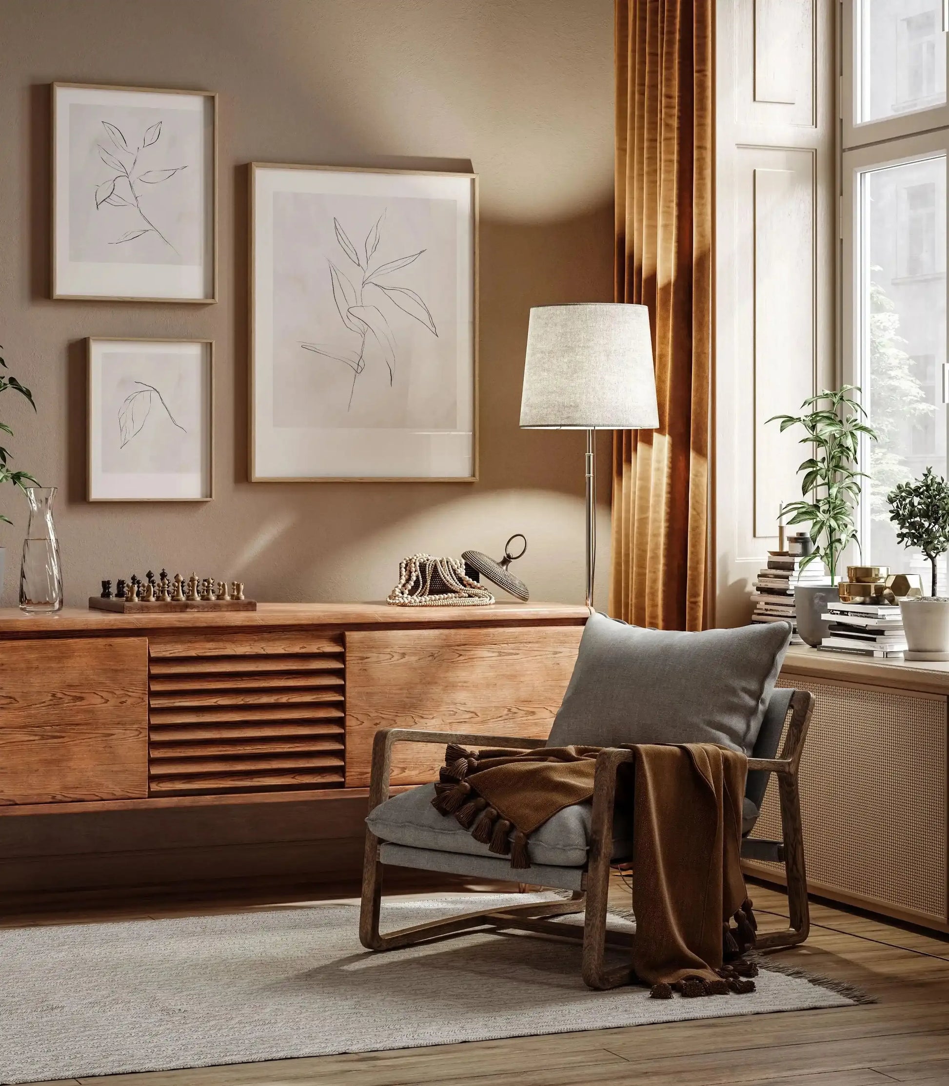 Le Jardin in Charcoal I Art Print-PRINT-Olive et Oriel-Olive et Oriel-Buy-Australian-Art-Prints-Online-with-Olive-et-Oriel-Your-Artwork-Specialists-Austrailia-Decorate-With-Coastal-Photo-Wall-Art-Prints-From-Our-Beach-House-Artwork-Collection-Fine-Poster-and-Framed-Artwork