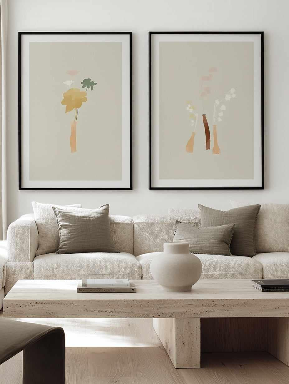 Le Posy I & II Art Print Set of 2 | Matching Wall Art from Olive et Oriel where you can shop wallpaper and artworks online