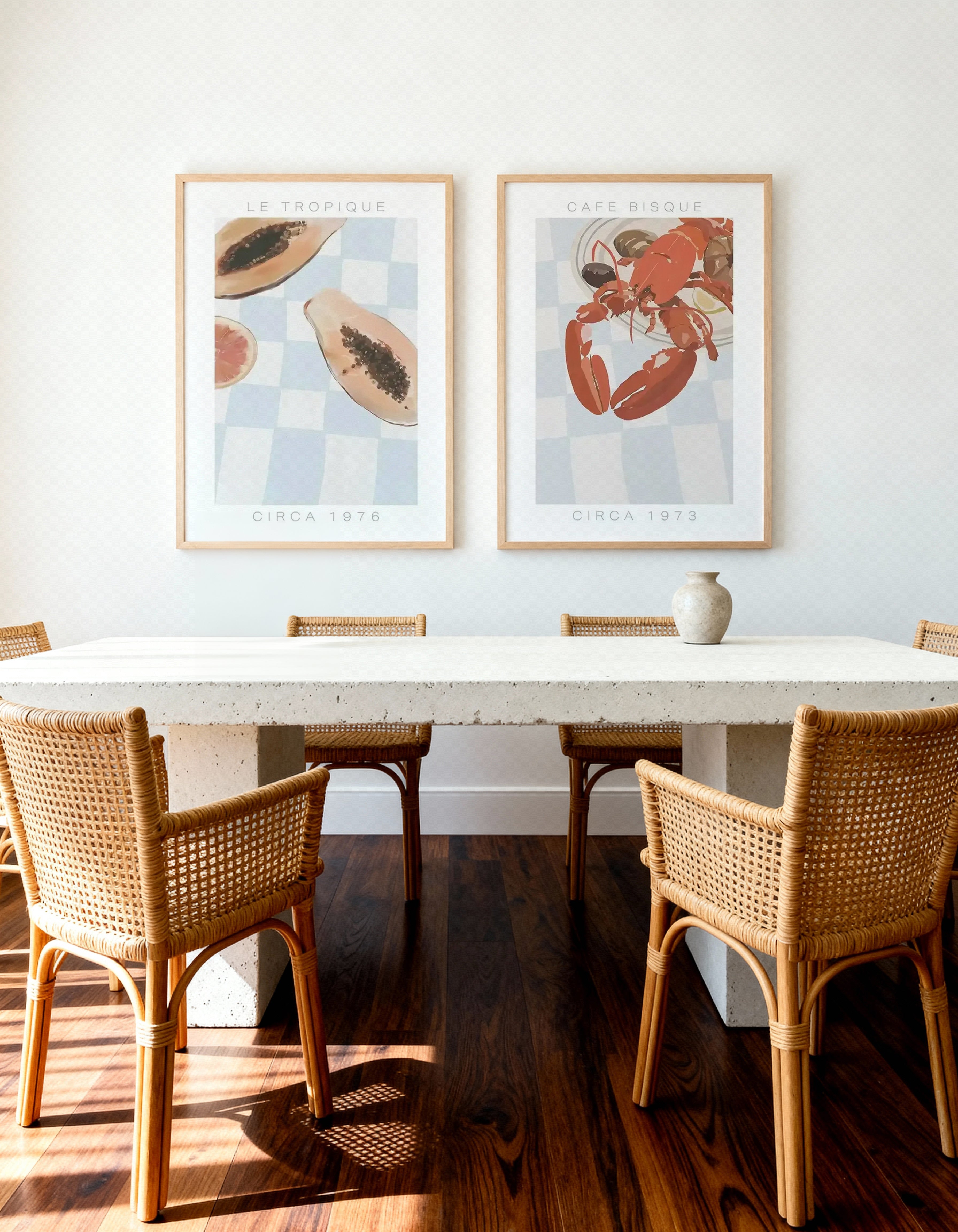 Le Tropique & Cafe Bisque Art Print Set of 2 | Matching Wall Art