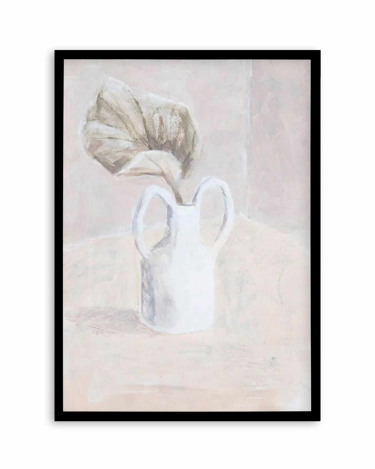 Leaf in White Vase Art Print