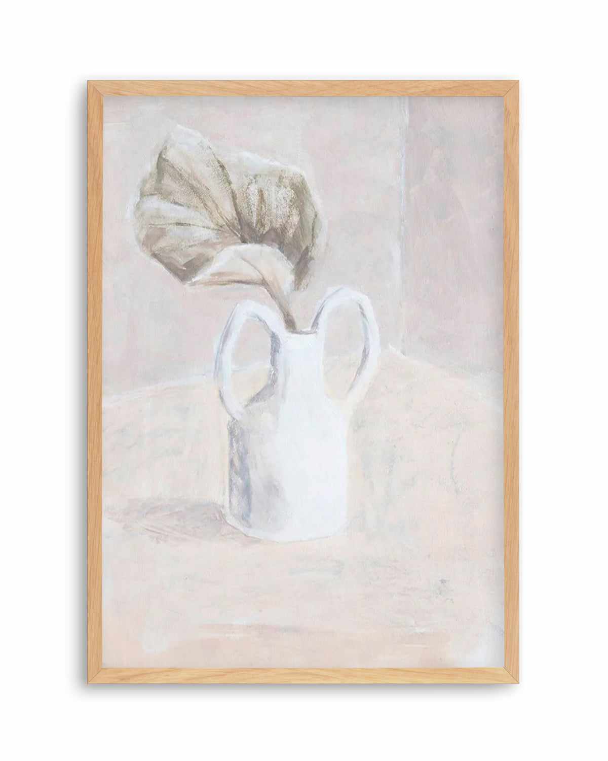 Leaf in White Vase Art Print