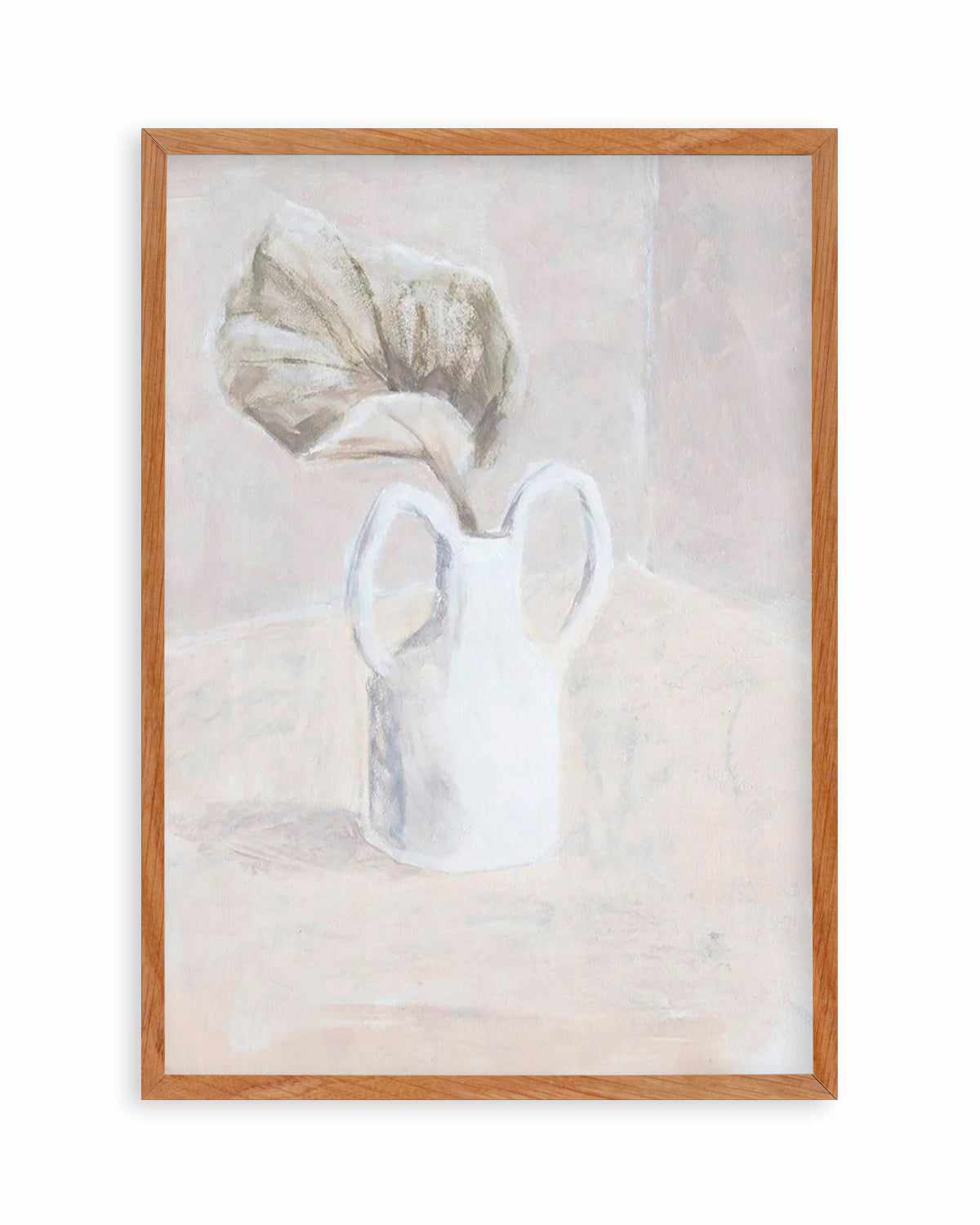 Leaf in White Vase Art Print