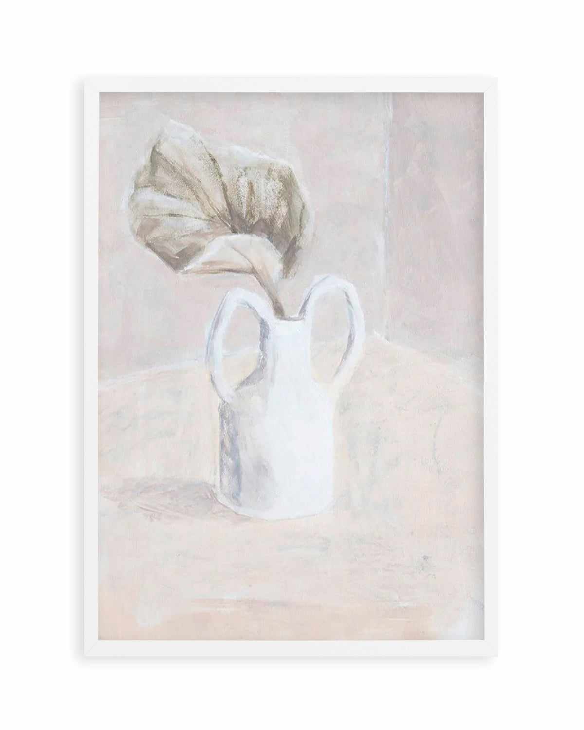 Leaf in White Vase Art Print