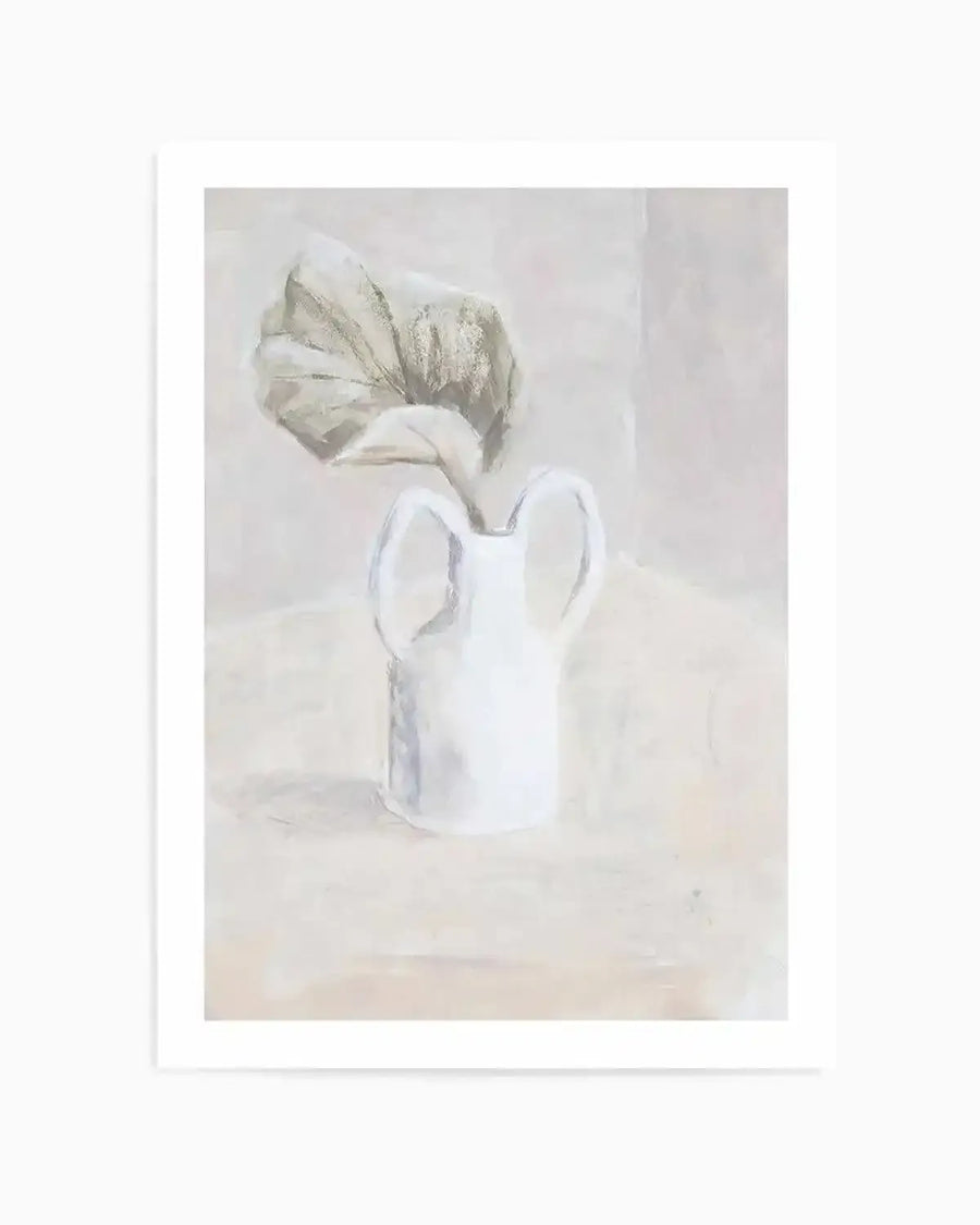 Leaf in White Vase Art Print from Olive et Oriel where you can shop wallpaper and artworks online