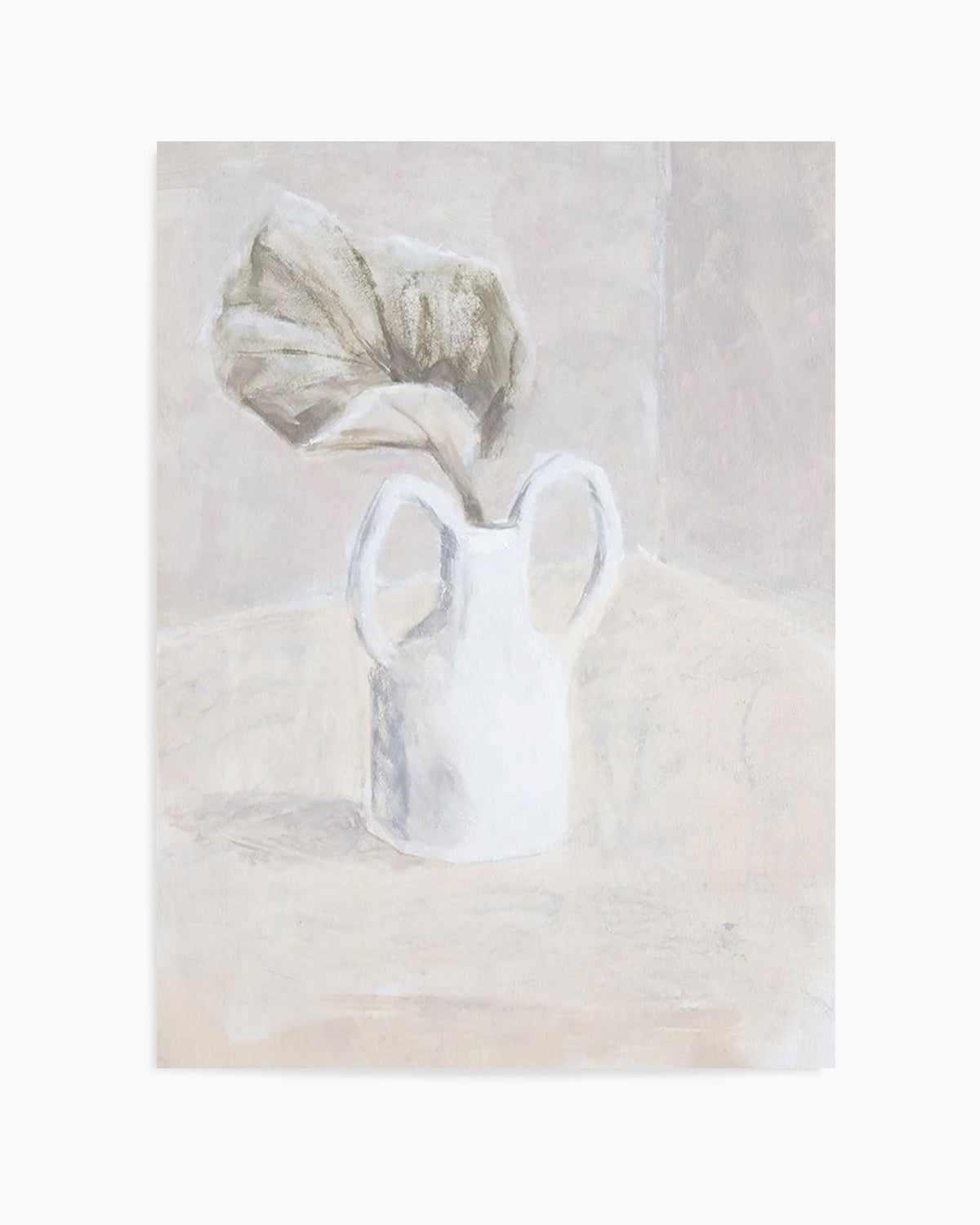 Leaf in White Vase Art Print