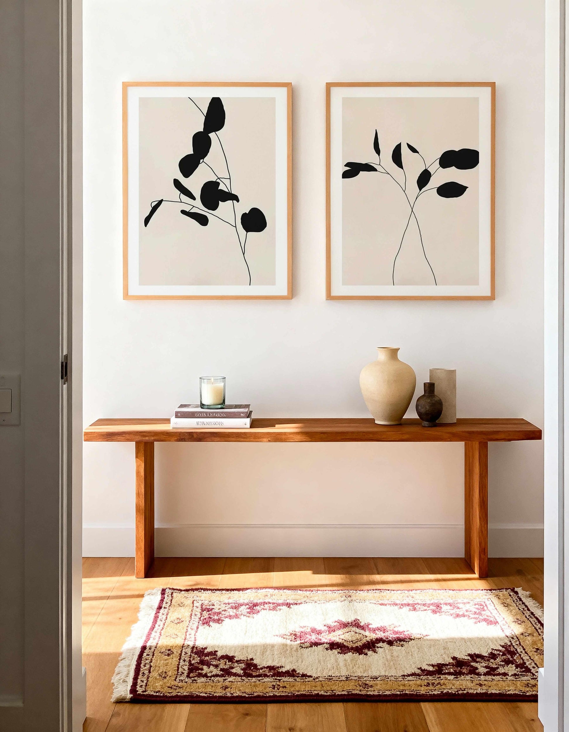 Leaf Silhouette I & II Art Print Set of 2 | Matching Wall Art from Olive et Oriel where you can shop wallpaper and artworks online