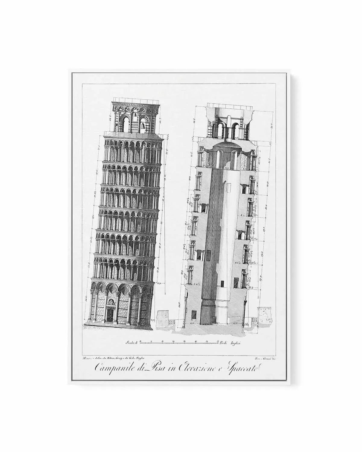 Leaning Tower of Pisa Vintage Poster | Framed Canvas Art Print from Olive et Oriel where you can shop wallpaper and artworks online