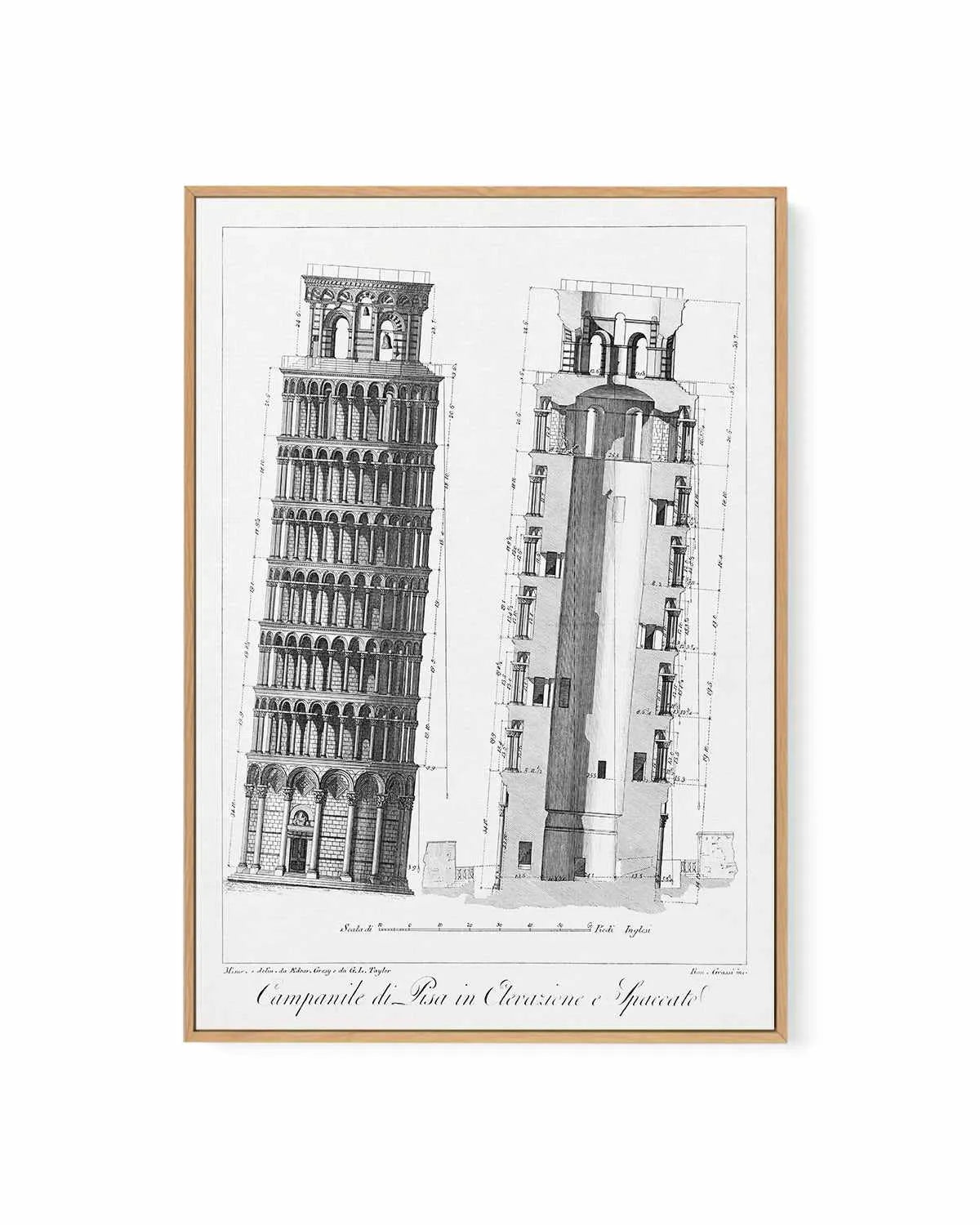 Leaning Tower of Pisa Vintage Poster | Framed Canvas Art Print from Olive et Oriel where you can shop wallpaper and artworks online