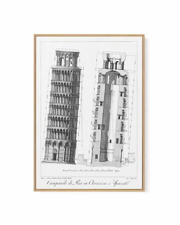 Leaning Tower of Pisa Vintage Poster | Framed Canvas Art Print from Olive et Oriel where you can shop wallpaper and artworks online