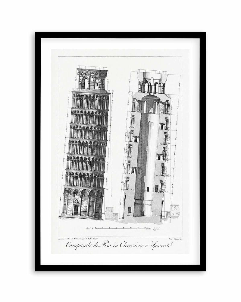 Leaning Tower of Pisa Vintage Poster Art Print