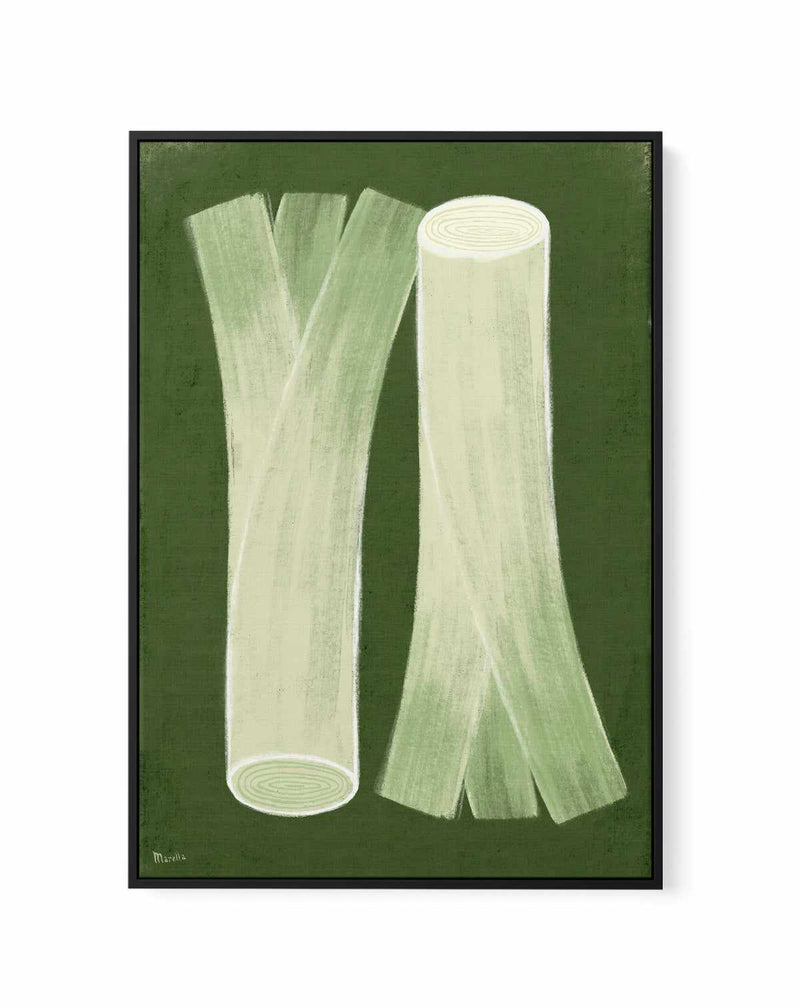 Leeks by Marco Marella | Framed Canvas Art Print