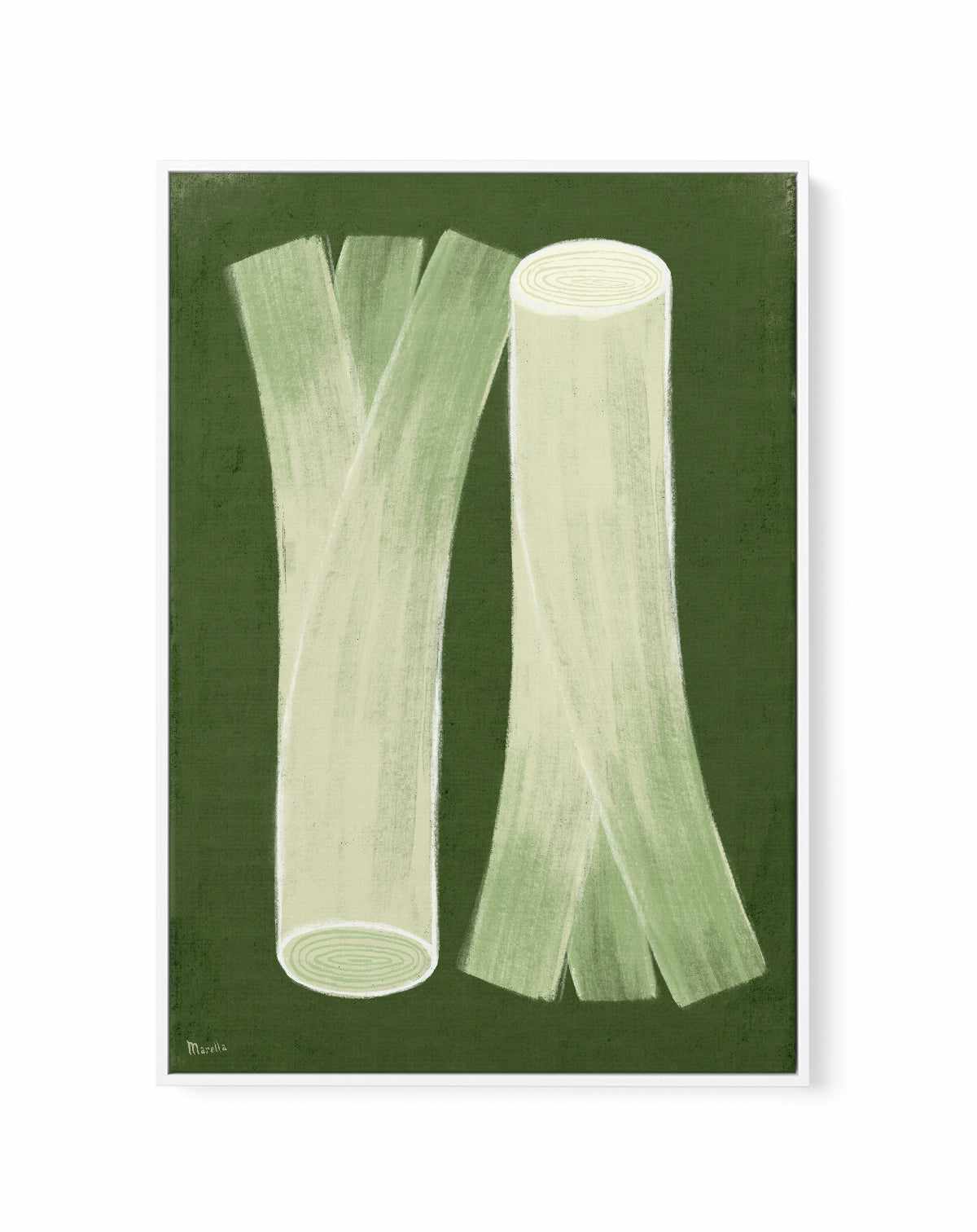 Leeks by Marco Marella | Framed Canvas Art Print from Olive et Oriel where you can shop wallpaper and artworks online