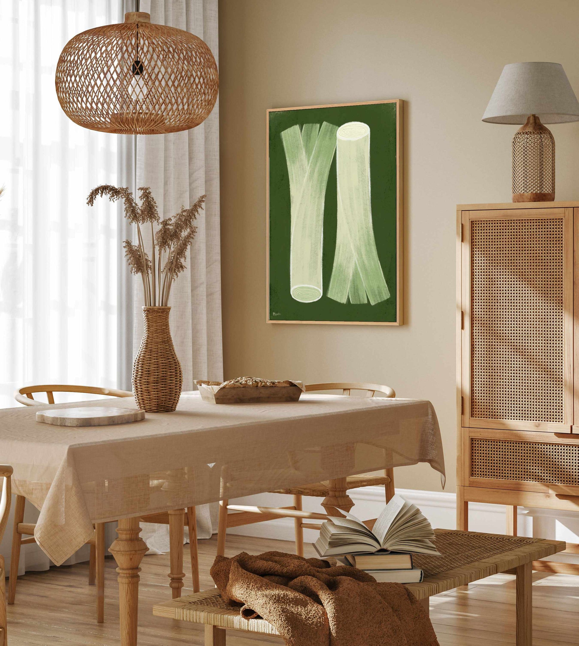 Leeks by Marco Marella | Framed Canvas Art Print from Olive et Oriel where you can shop wallpaper and artworks online